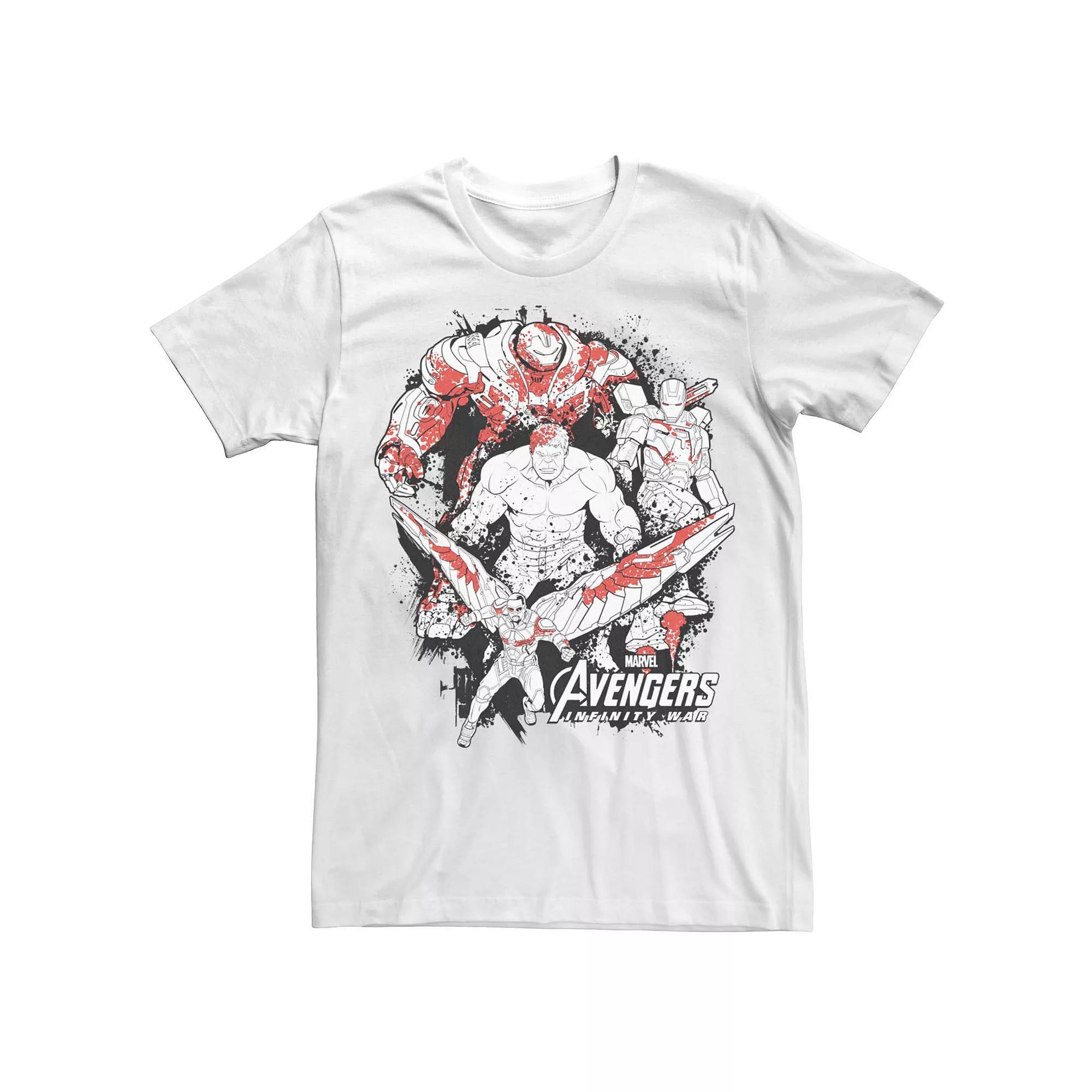 Men's Marvel "Avengers: Infinity War" Splatter Group Tee, Size: Small, White Product Image
