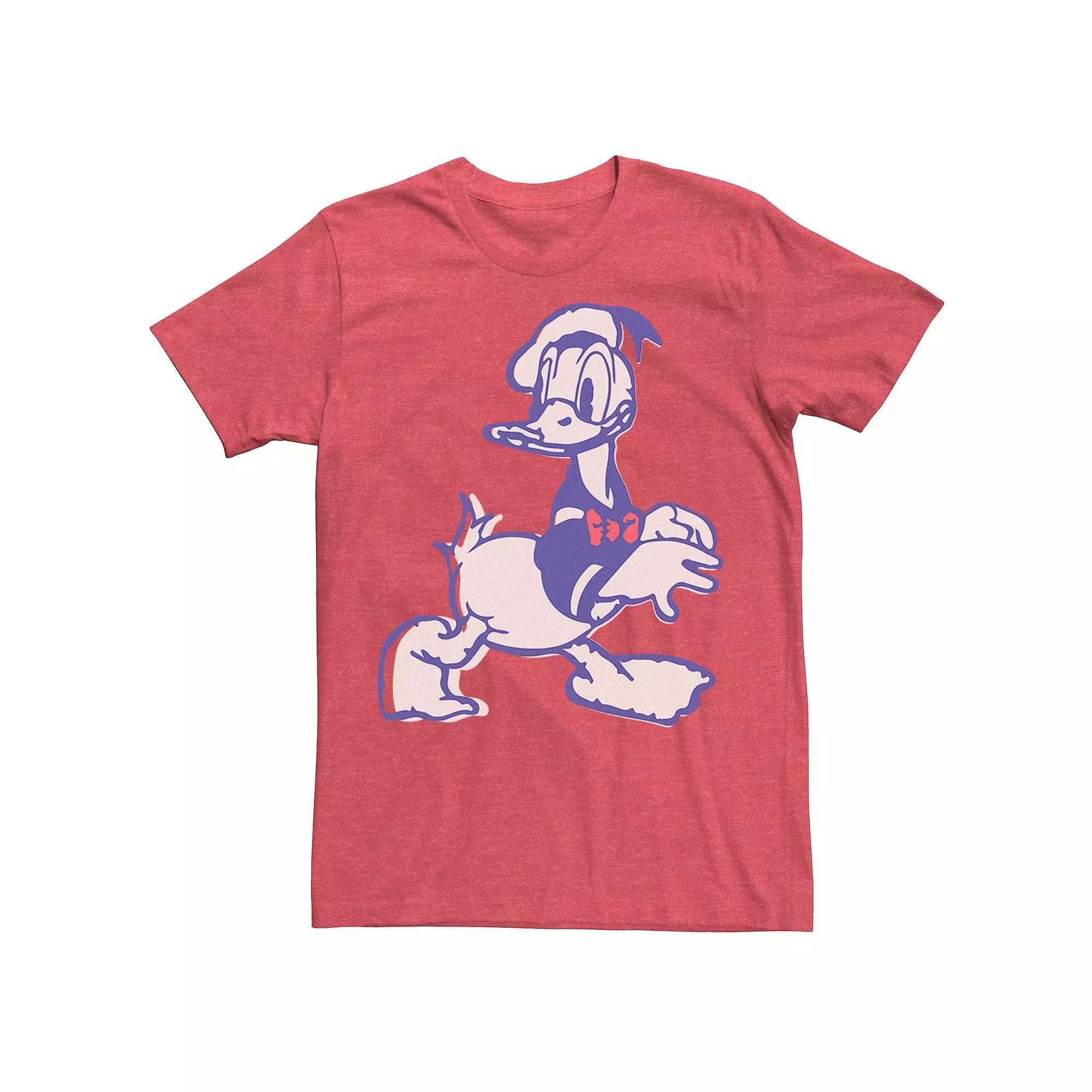 Disney's Donald Duck Men's Vintage Portrait Sketch Tee, Size: XL, Red Grey Product Image