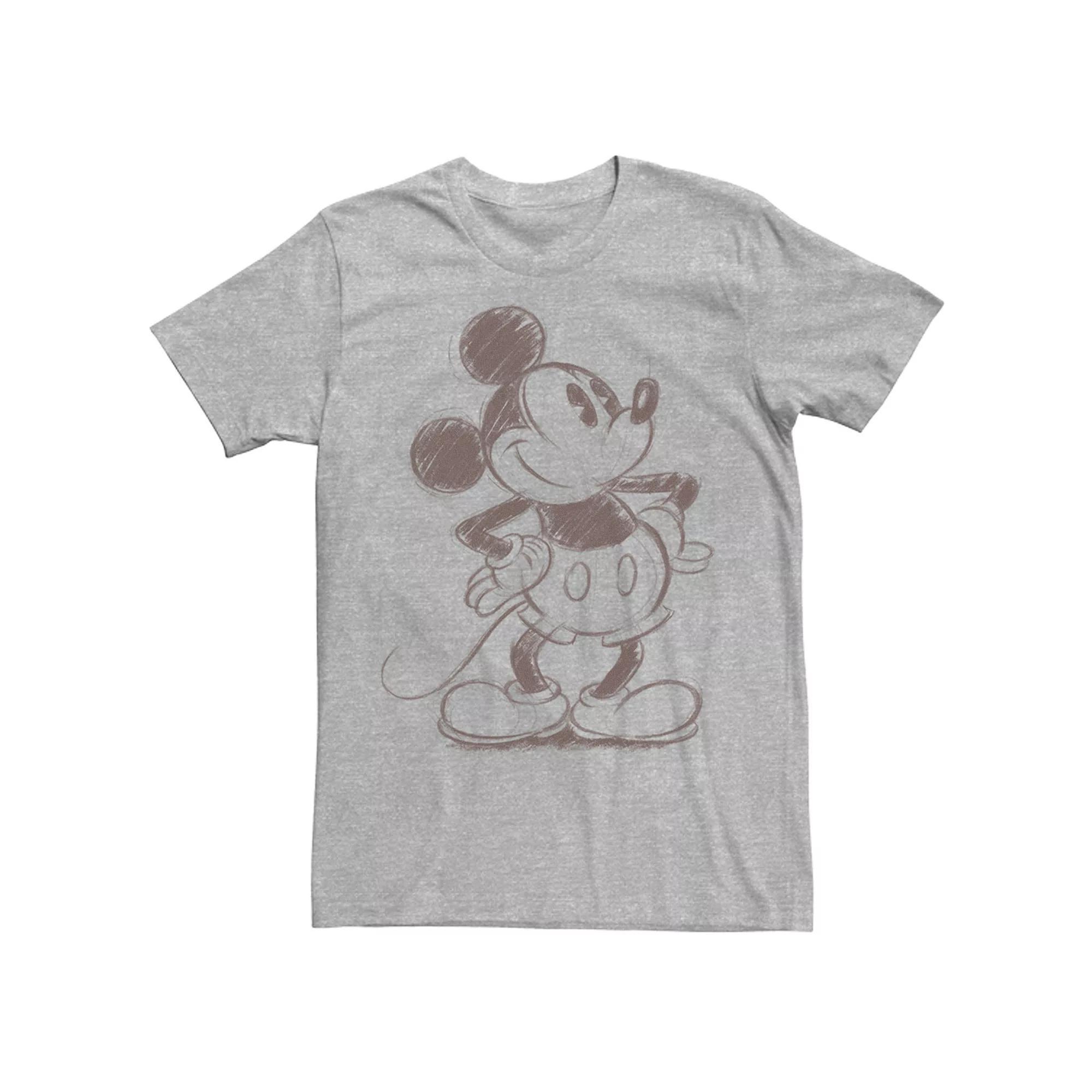 Disney's Mickey Mouse Men's Pencil Sketch Original Graphic Tee, Size: XS, Med Grey Product Image