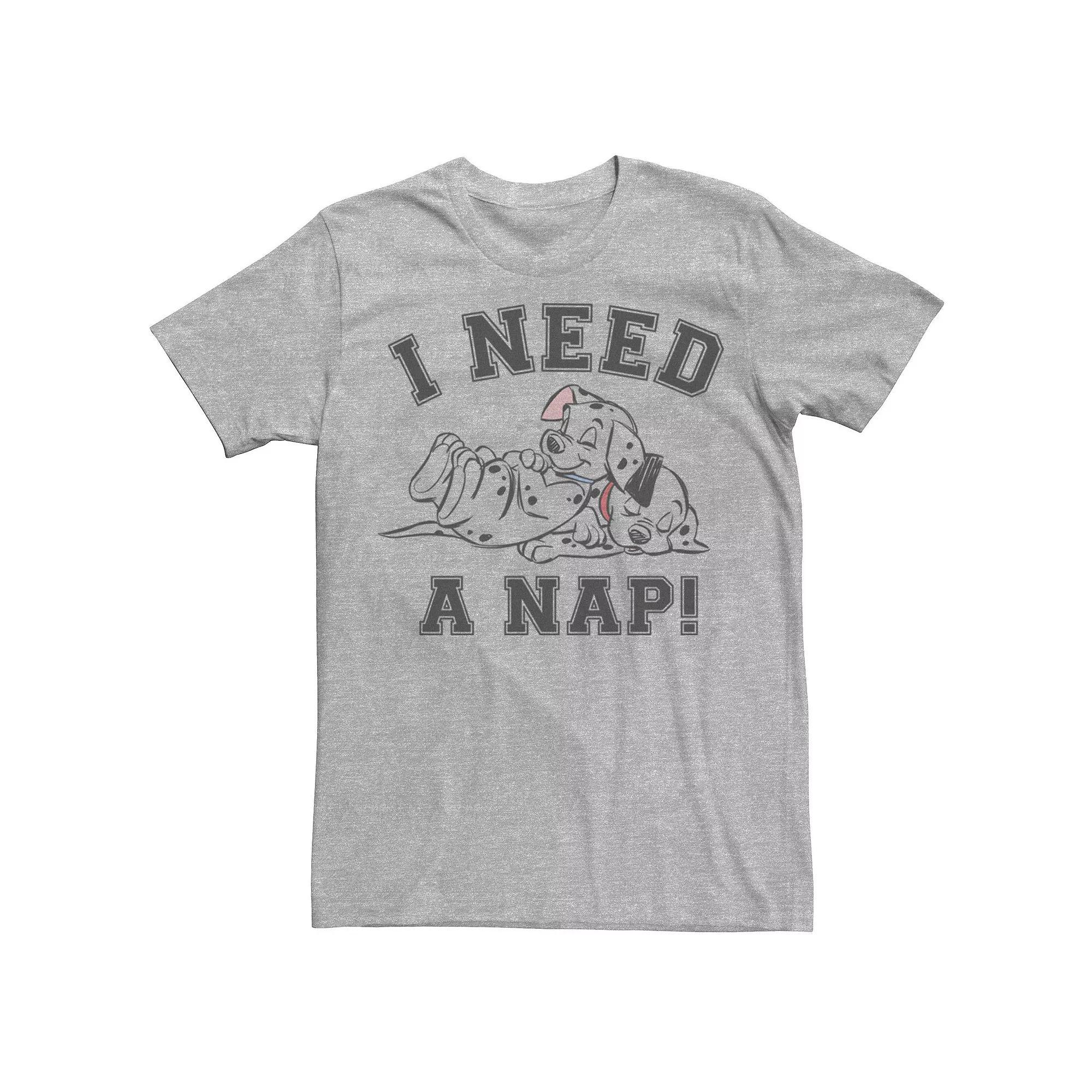 Disney's 101 Dalmatians Men's Sleeping Puppies I Need A Nap Tee, Size: Large, Athletic Grey Product Image