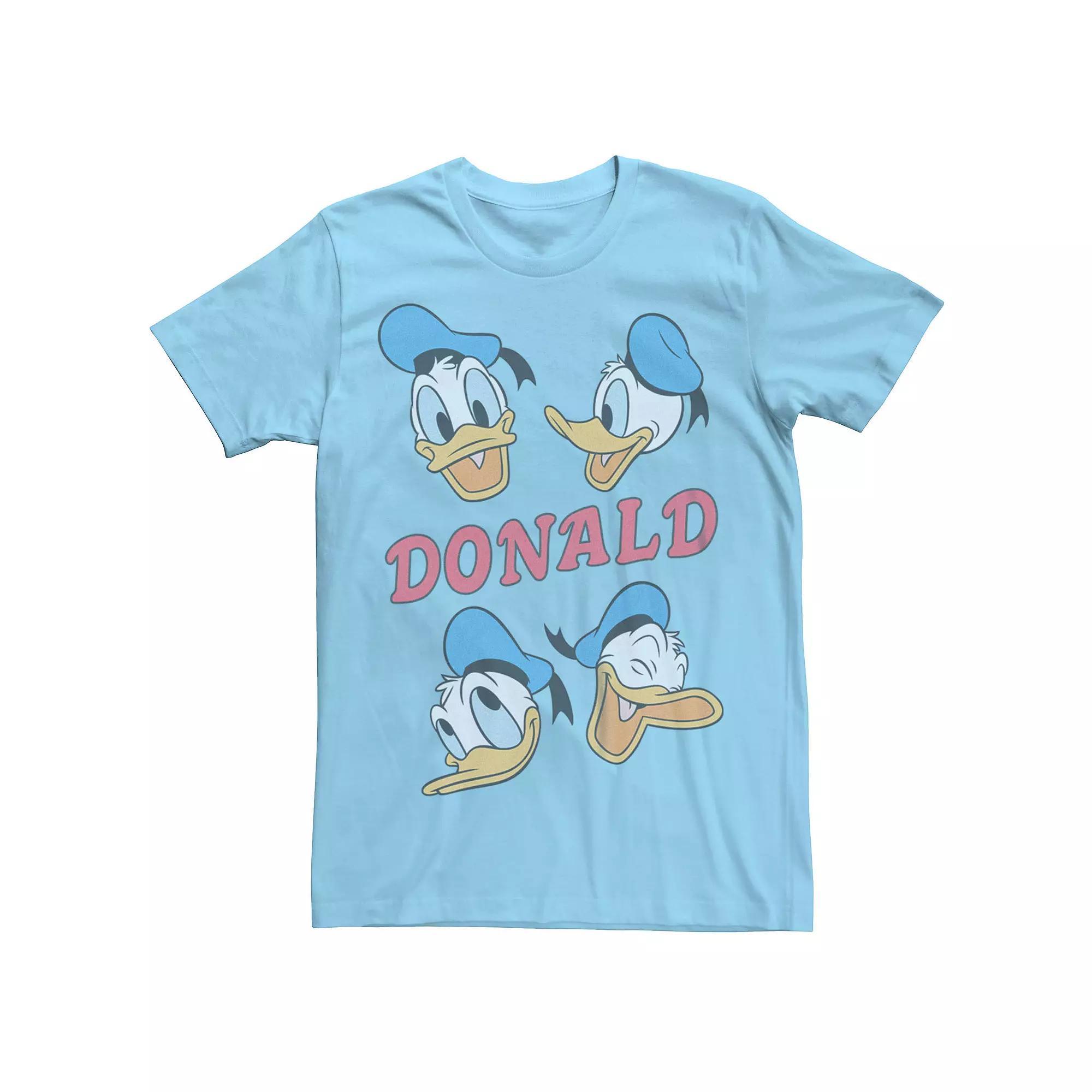 Men's Disney's Donald Duck Four Faces Tee, Size: Large, Light Blue Product Image