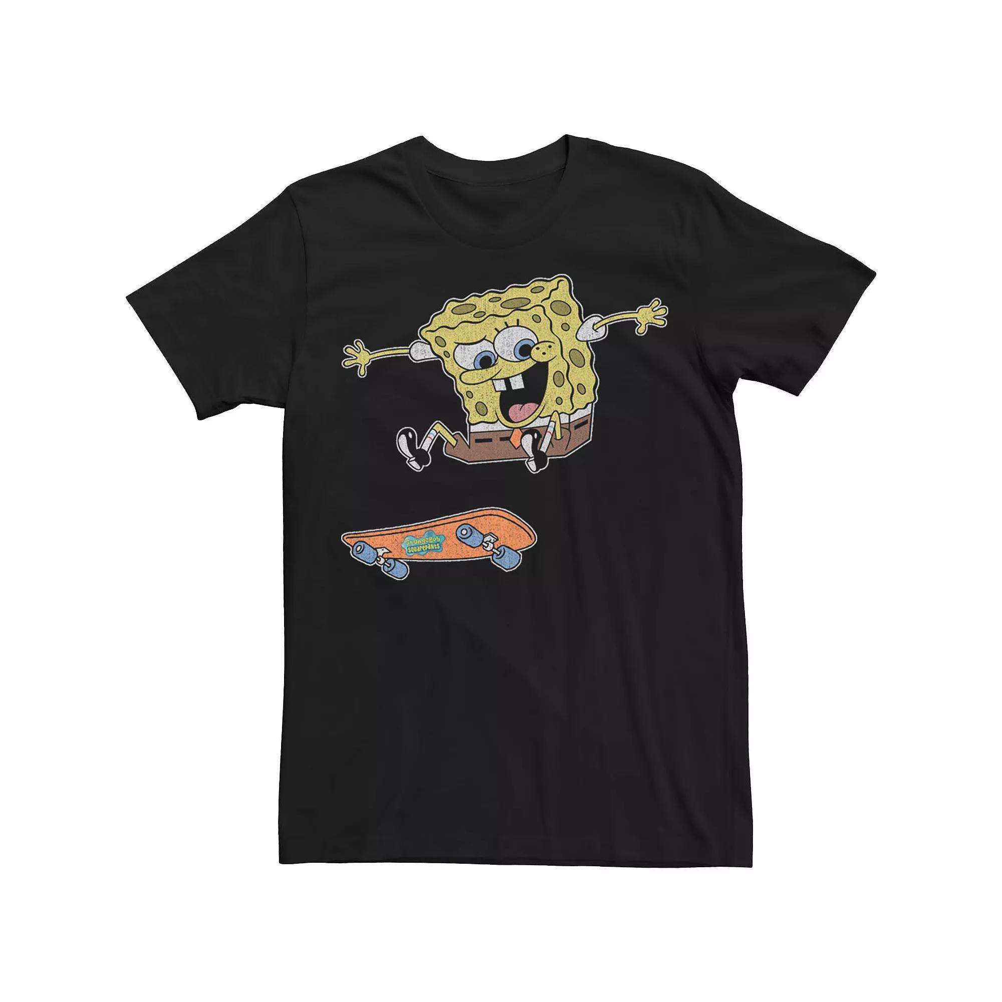 Big & Tall Spongebob Squarepants Skater Bob Vintage Tee, Men's, Size: 3XL Tall, Black Product Image