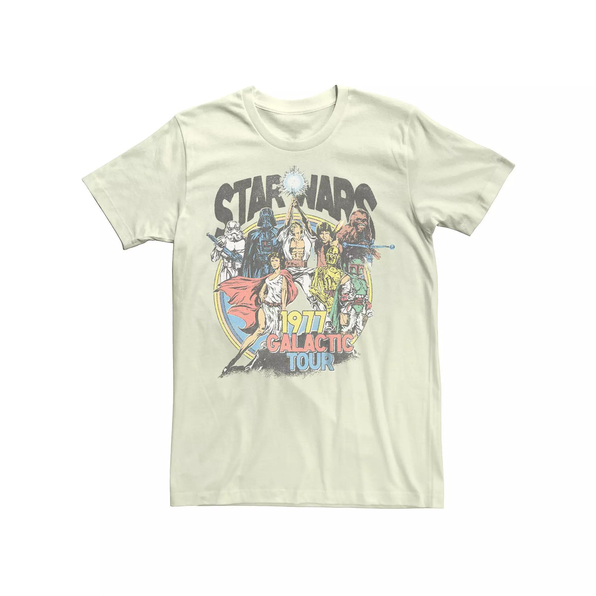 Men's Star Wars Vintage 1977 Galactic Tour Tee, Size: Large, Natural Product Image