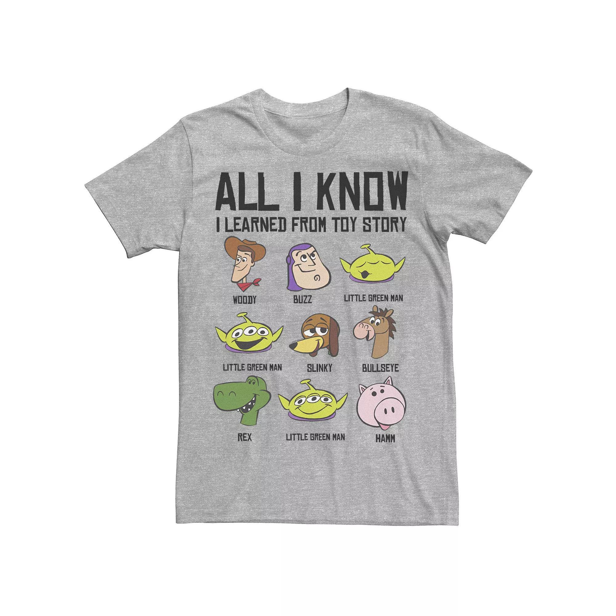 Disney / Pixar's Toy Story Men's All I Know I Learned From Toy Story Tee, Size: Large, Athletic Grey Product Image