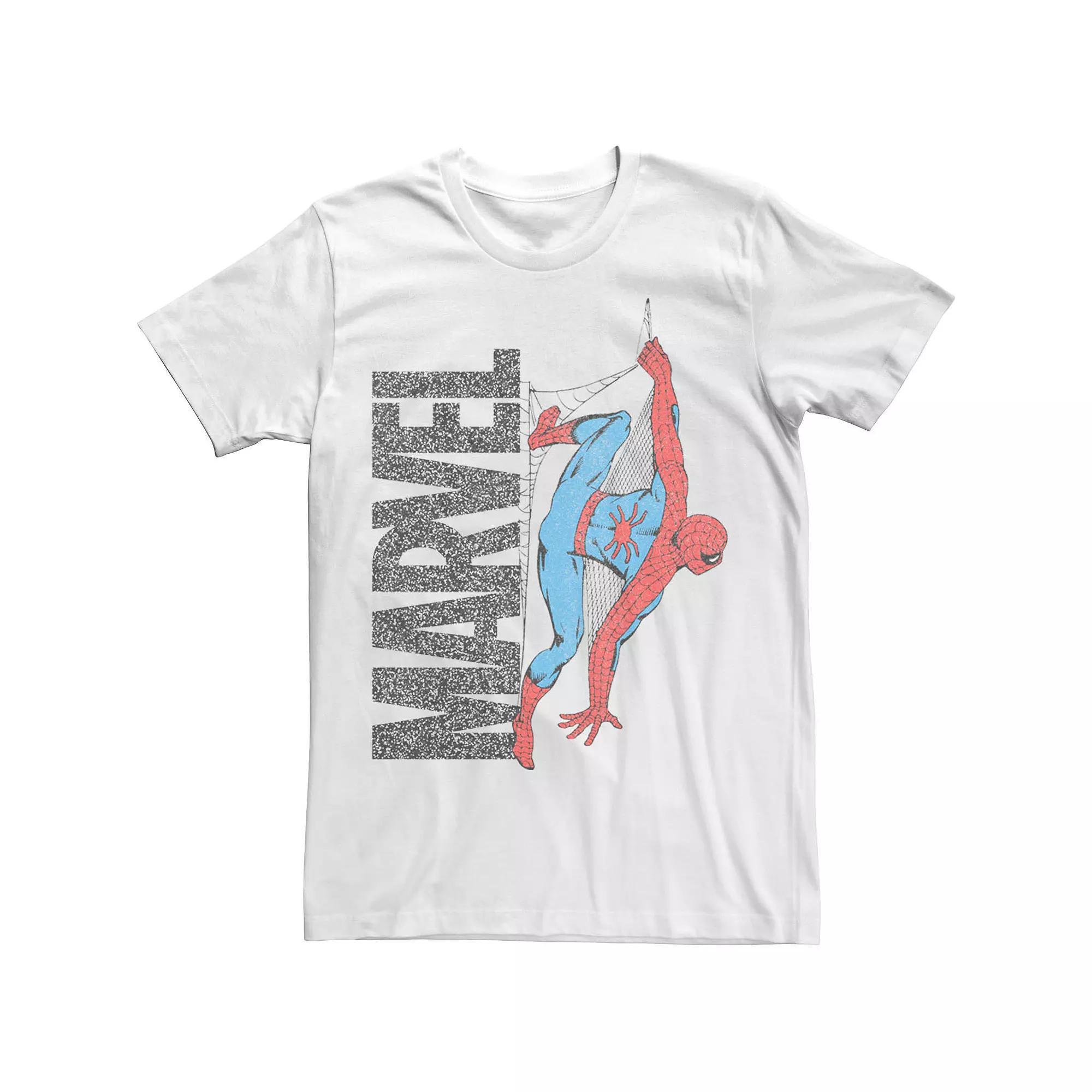 Mens Marvel Spider-Man Distressed Web Logo Tee Product Image