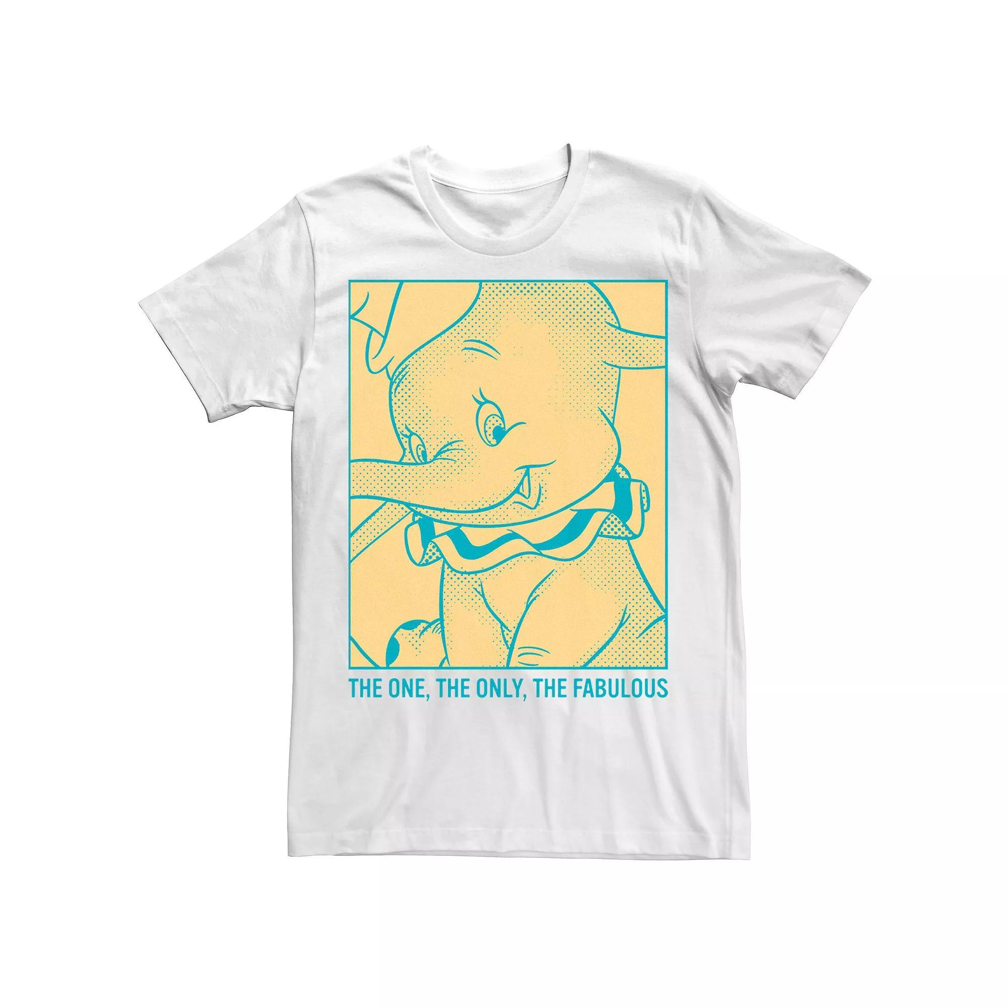 Disney's Dumbo The One The Only The Fabulous Retro Poster Men's Tee, Size: Medium, White Product Image