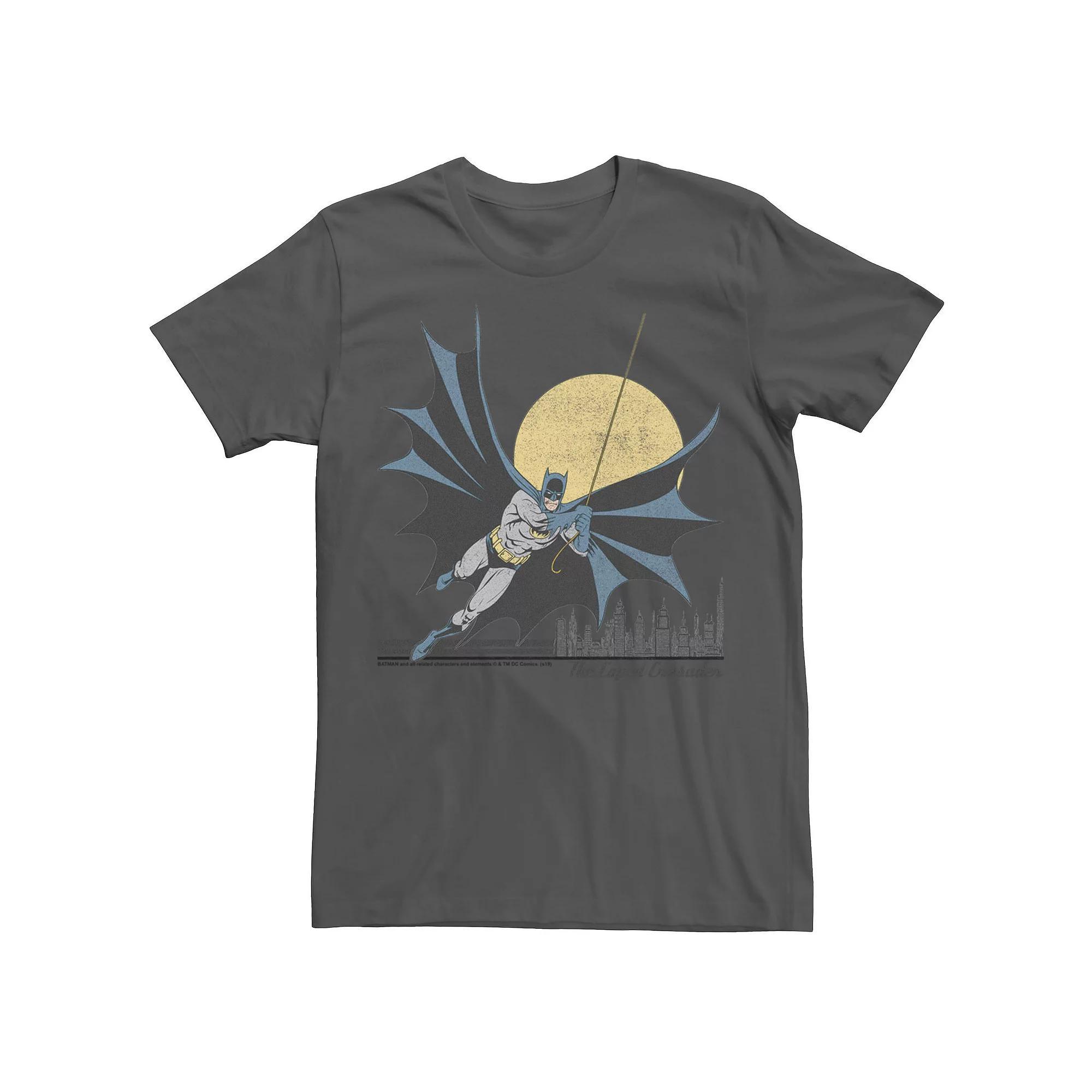 Men's Batman Night Swing Portrait Tee, Size: Small, Silver Product Image