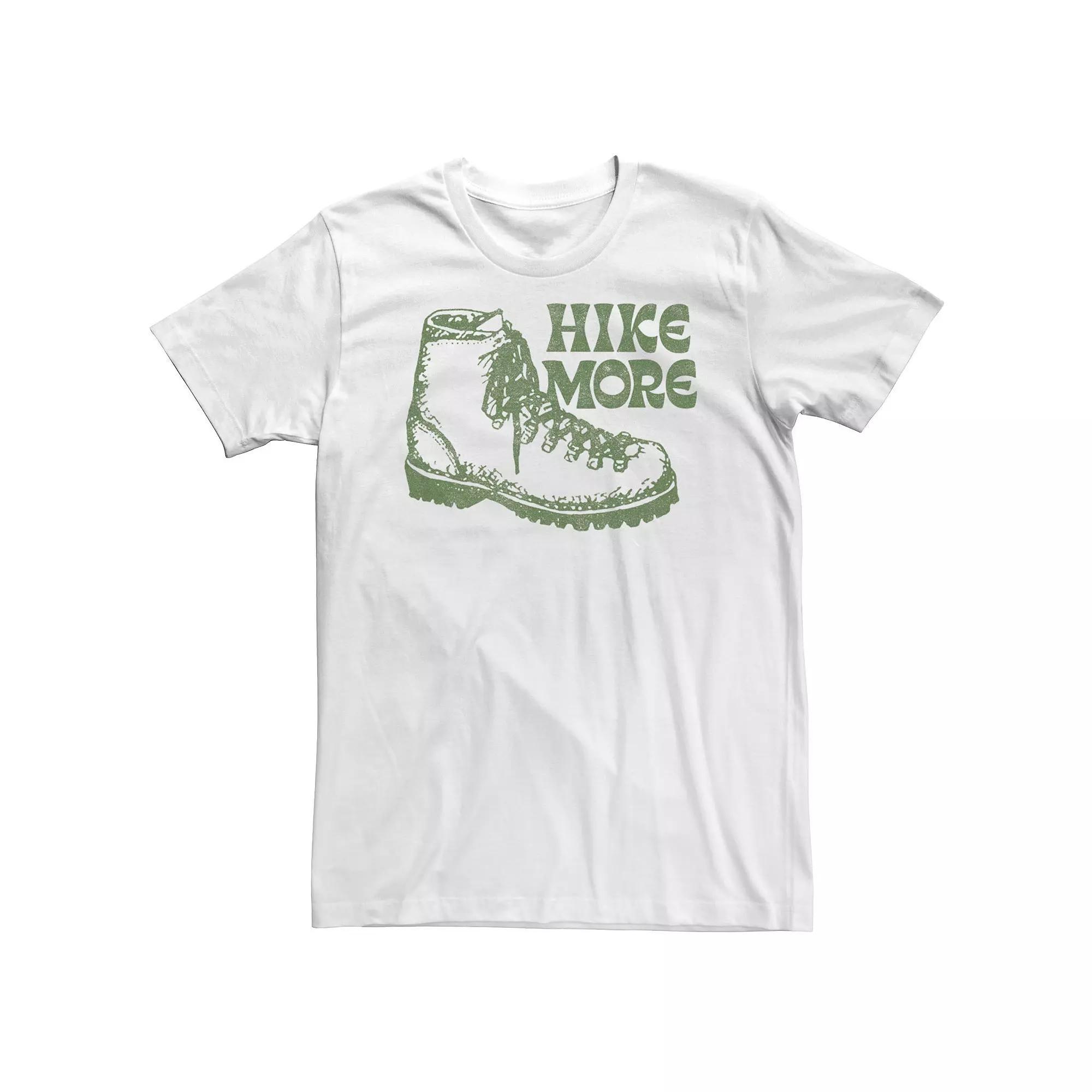 Big & Tall Trendy Simple Boot Hike More Graphic Tee, Men's, Size: XL Tall, White Product Image