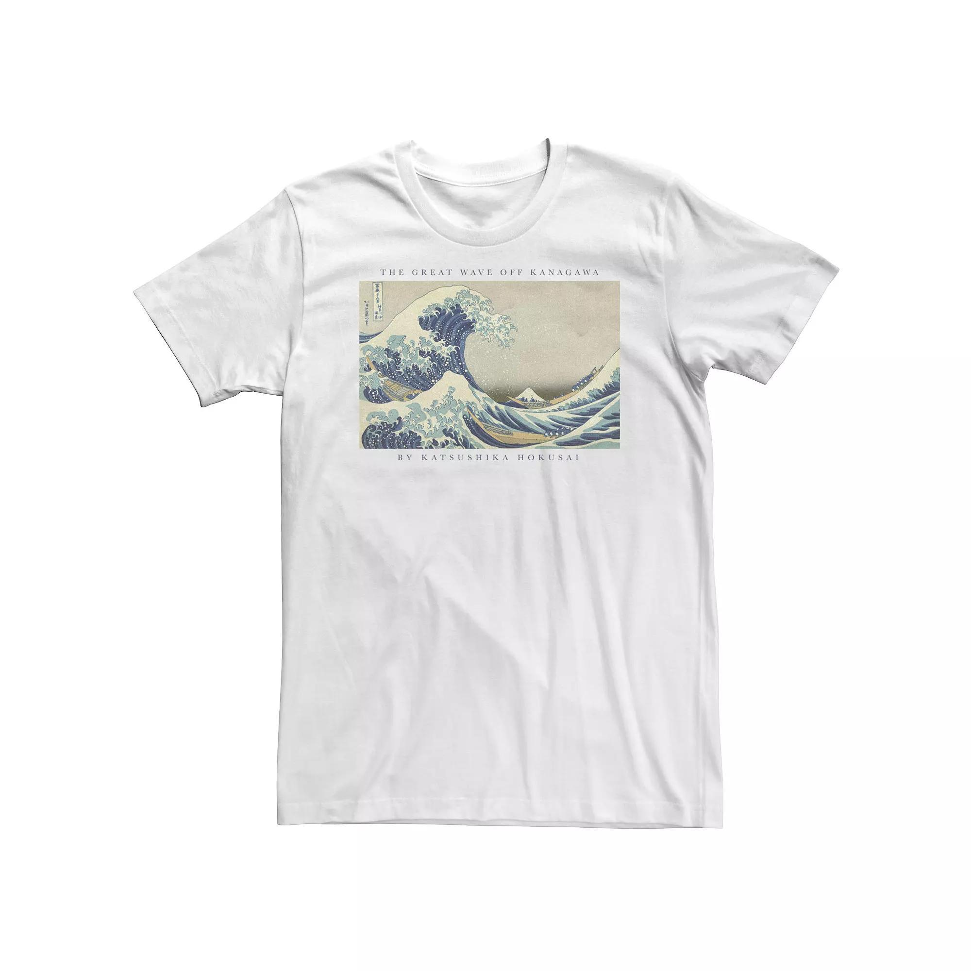 Big & Tall Trendy The Great Wave Off Kanagawa Art Tee, Mens Product Image