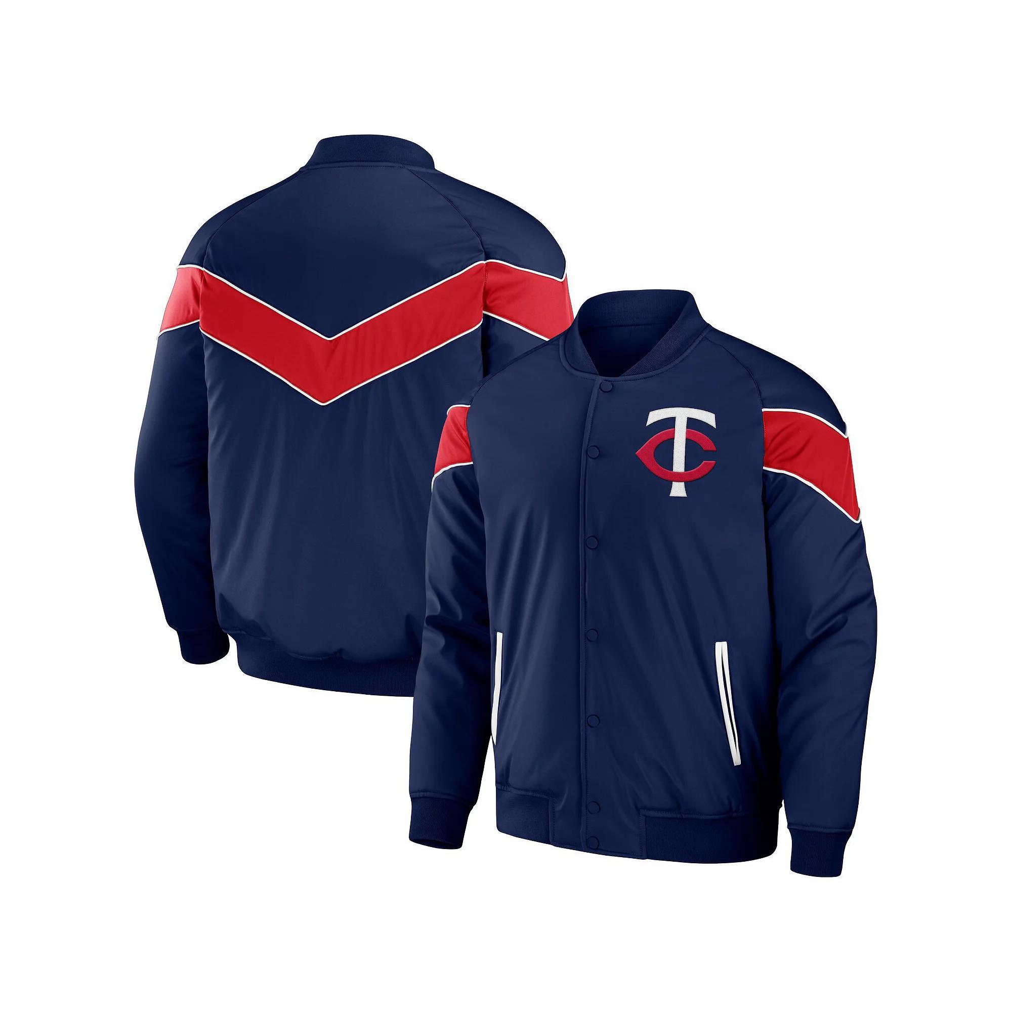 Men's Darius Rucker Collection by Fanatics Navy Minnesota Twins Baseball Raglan Full-Snap Jacket, Size: Medium, Blue Product Image