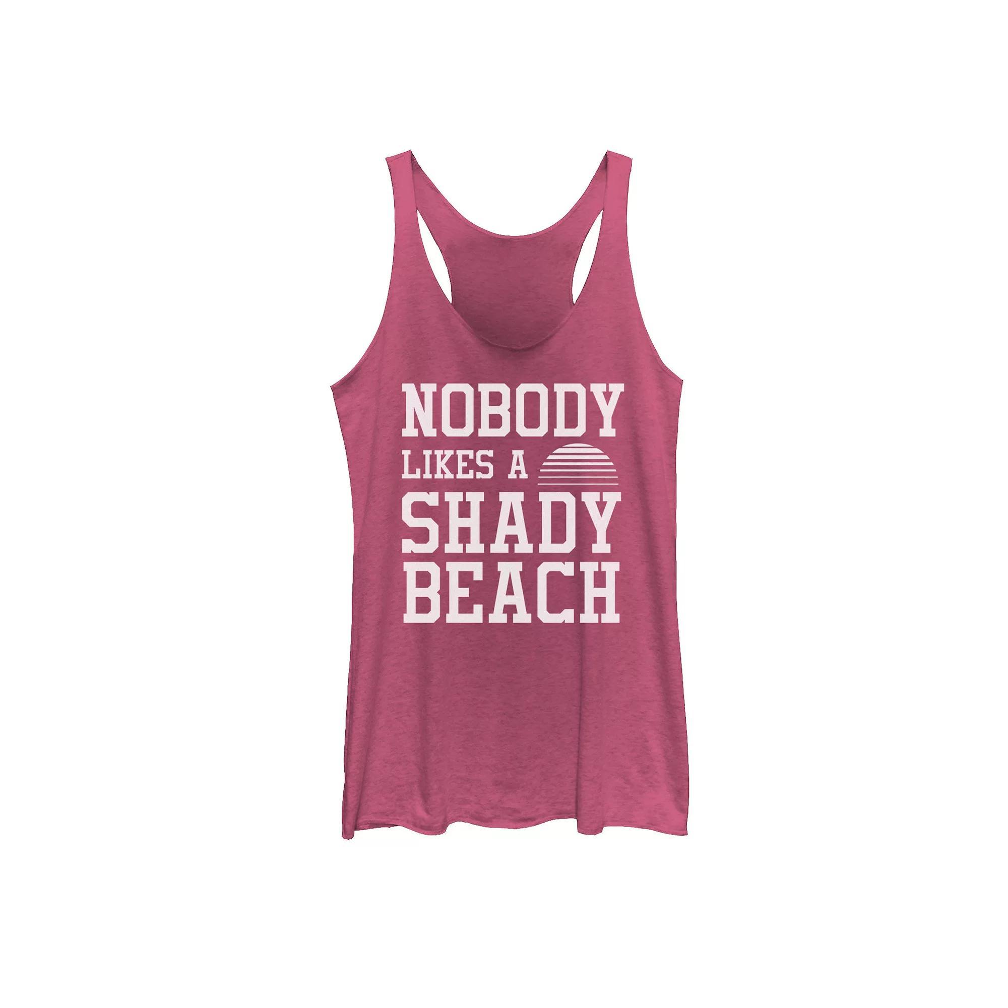 Juniors Nobody Likes A Shady Beach Racerback Tank Top, Girls Black Grey Product Image