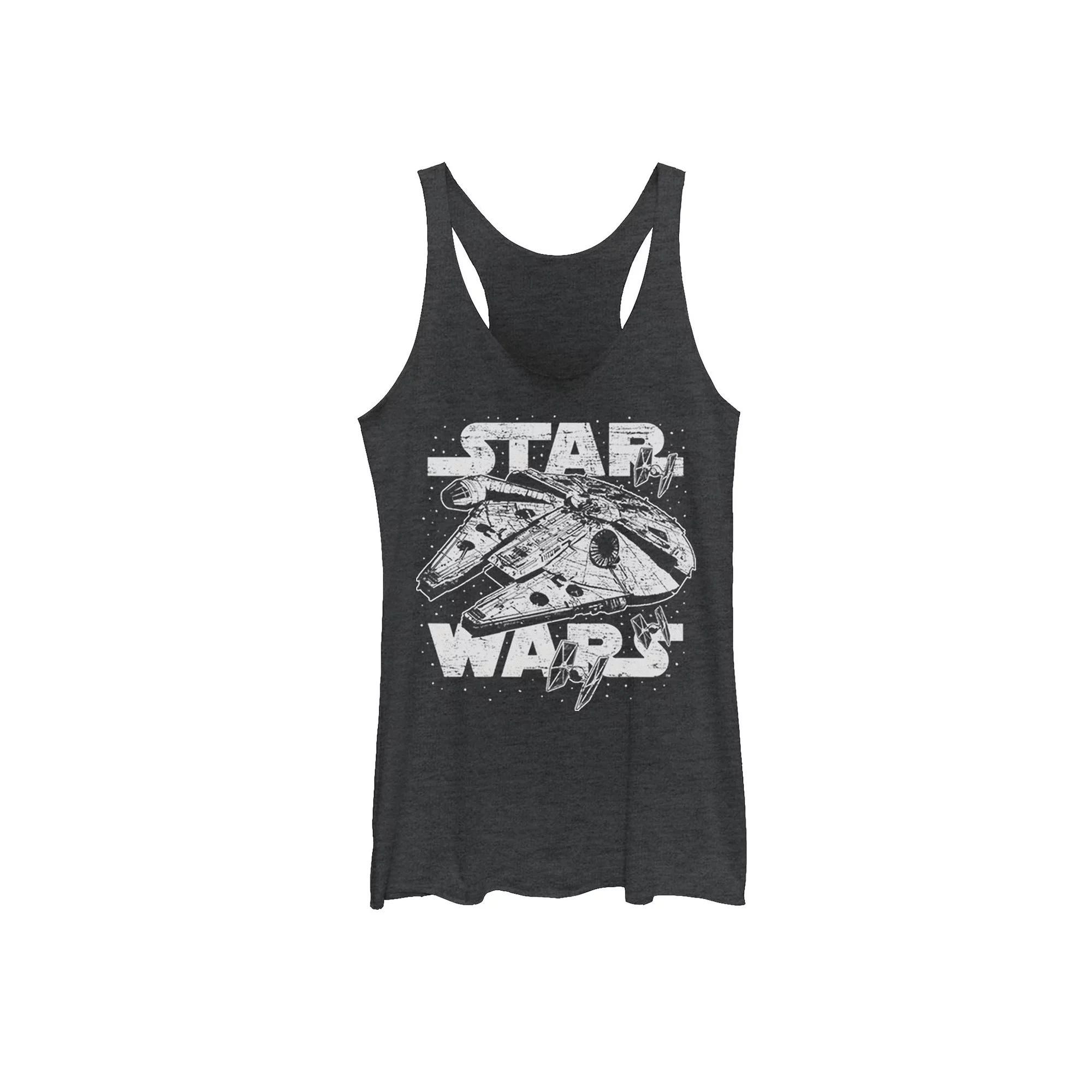 Juniors' Outer Banks Group Shot Spray Paint Logo Graphic Tank Top, Girl's, Size: Small, Black Grey Product Image