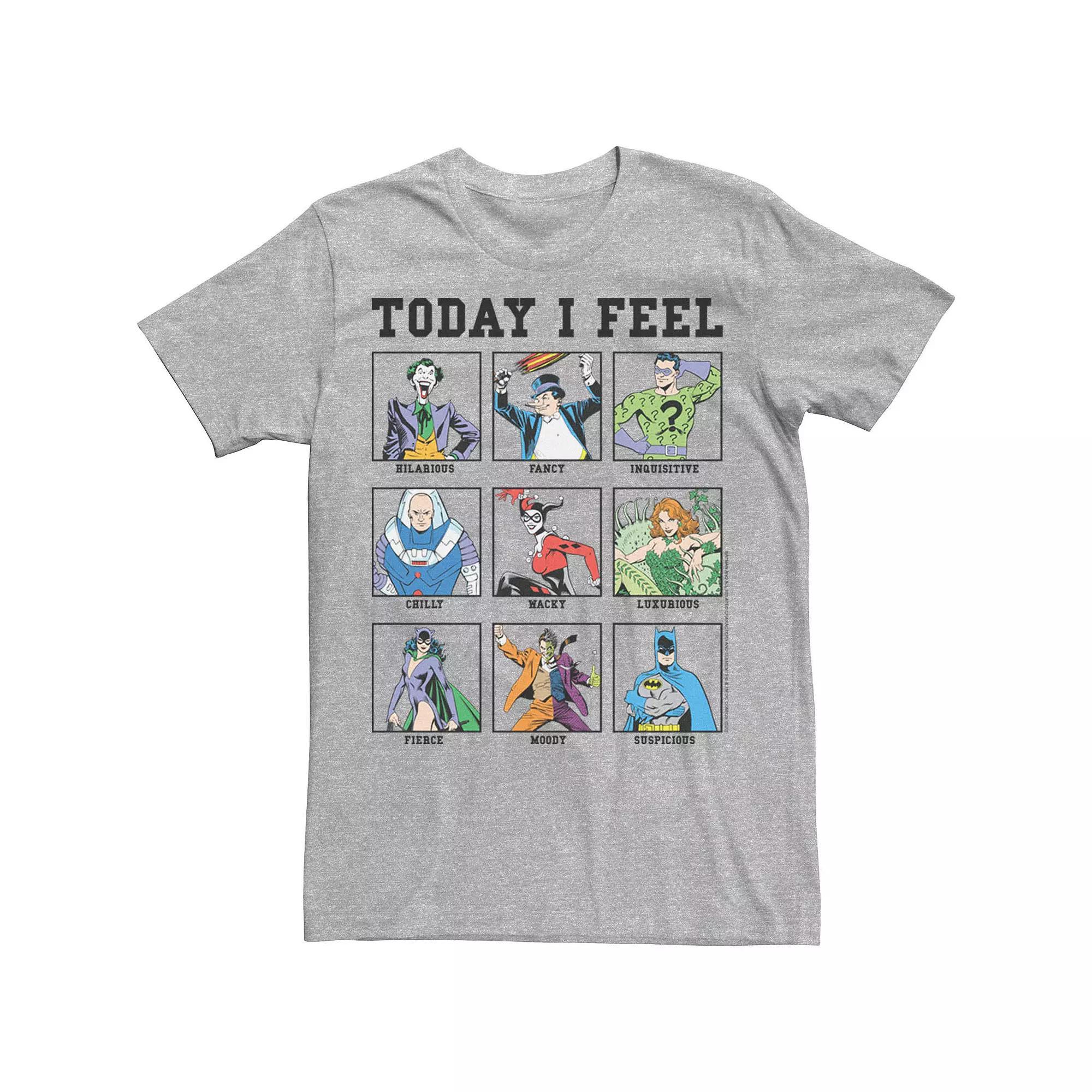 Men's DC Comics Batman Villains Today I Feel Emotional Box Up Tee, Size: Small, Athletic Grey Product Image