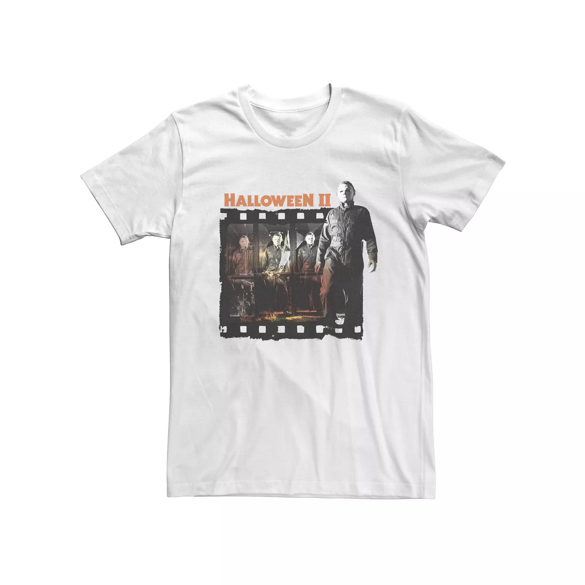 Men's Halloween 2 Michael Myers Film Strip Collage Tee, Size: XXL, White Product Image