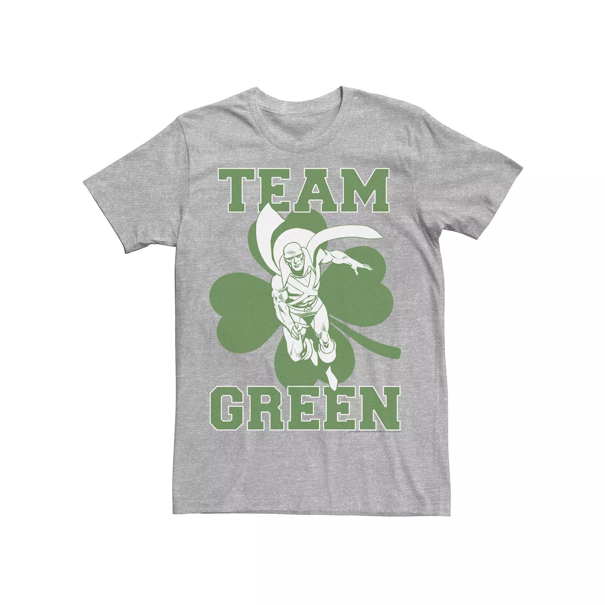 Men's DC Comics St. Patrick's Day Martian Manhunter Team Green Tee, Size: XL, Athletic Grey Product Image
