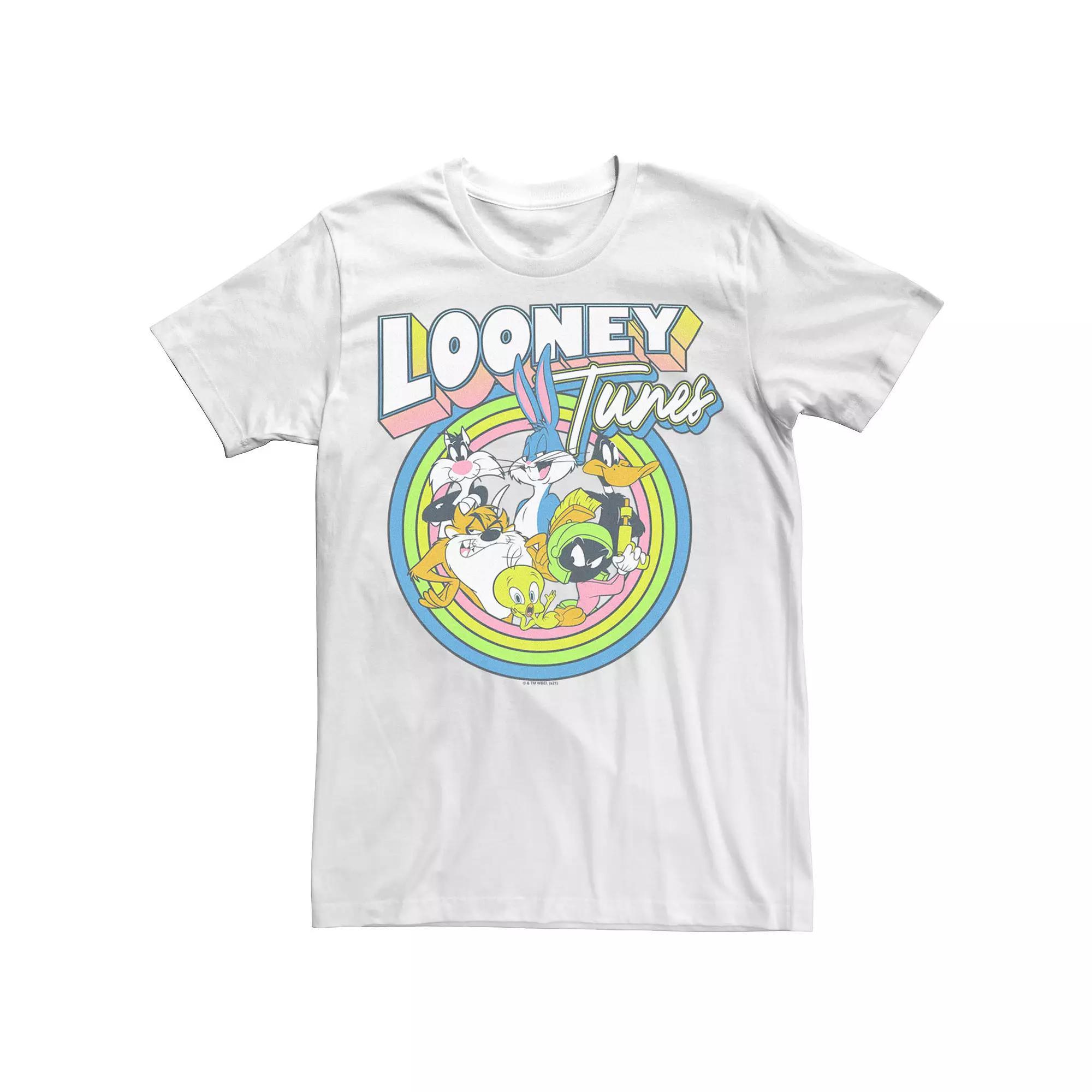 Big & Tall Looney Tunes Fluorescent Colors Main Cast Graphic Tee, Mens Product Image