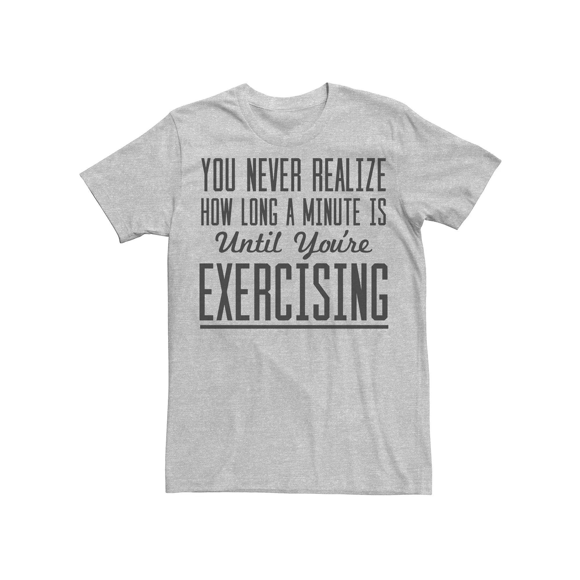Men's Minute Long Workout Graphic Tee, Size: Small, Athletic Grey Product Image
