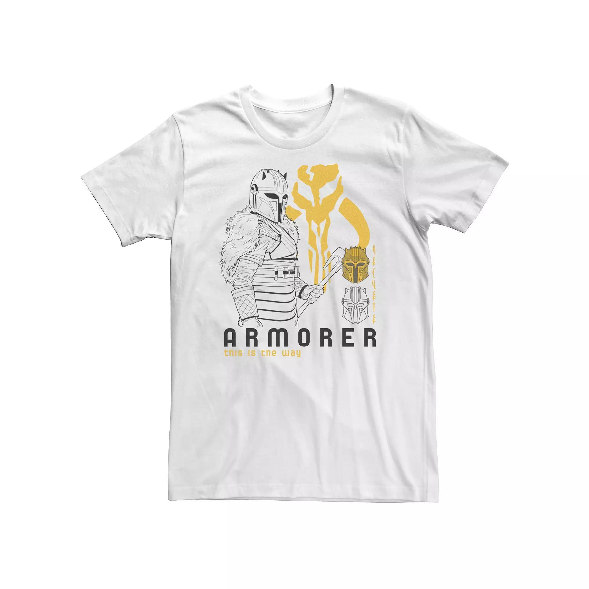 Big & Tall Star Wars The Mandalorian Armorer Line Art Tee, Men's, Size: 4XL, White Product Image