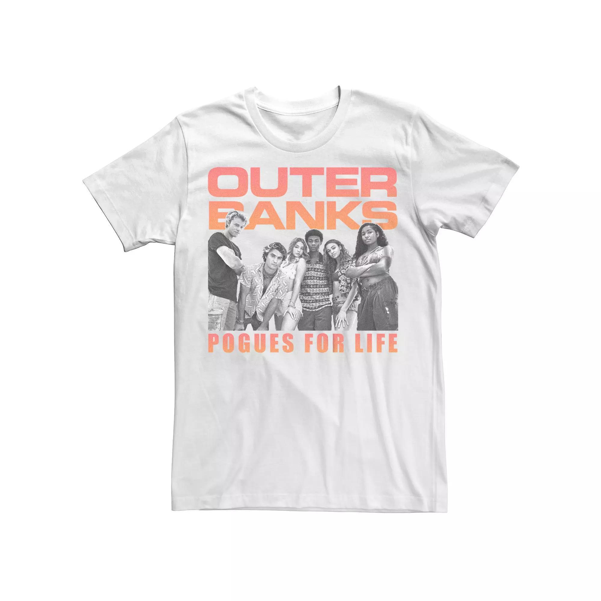 Men's Outer Banks Cast Black and White Photo Graphic Tee, Size: Small Product Image