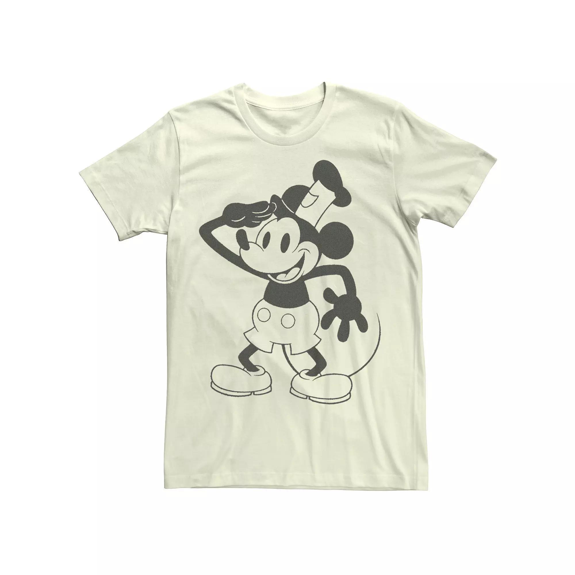 Disney 100 Captain Mickey Mouse Cartoon Men's Tee, Size: Medium, Natural Product Image