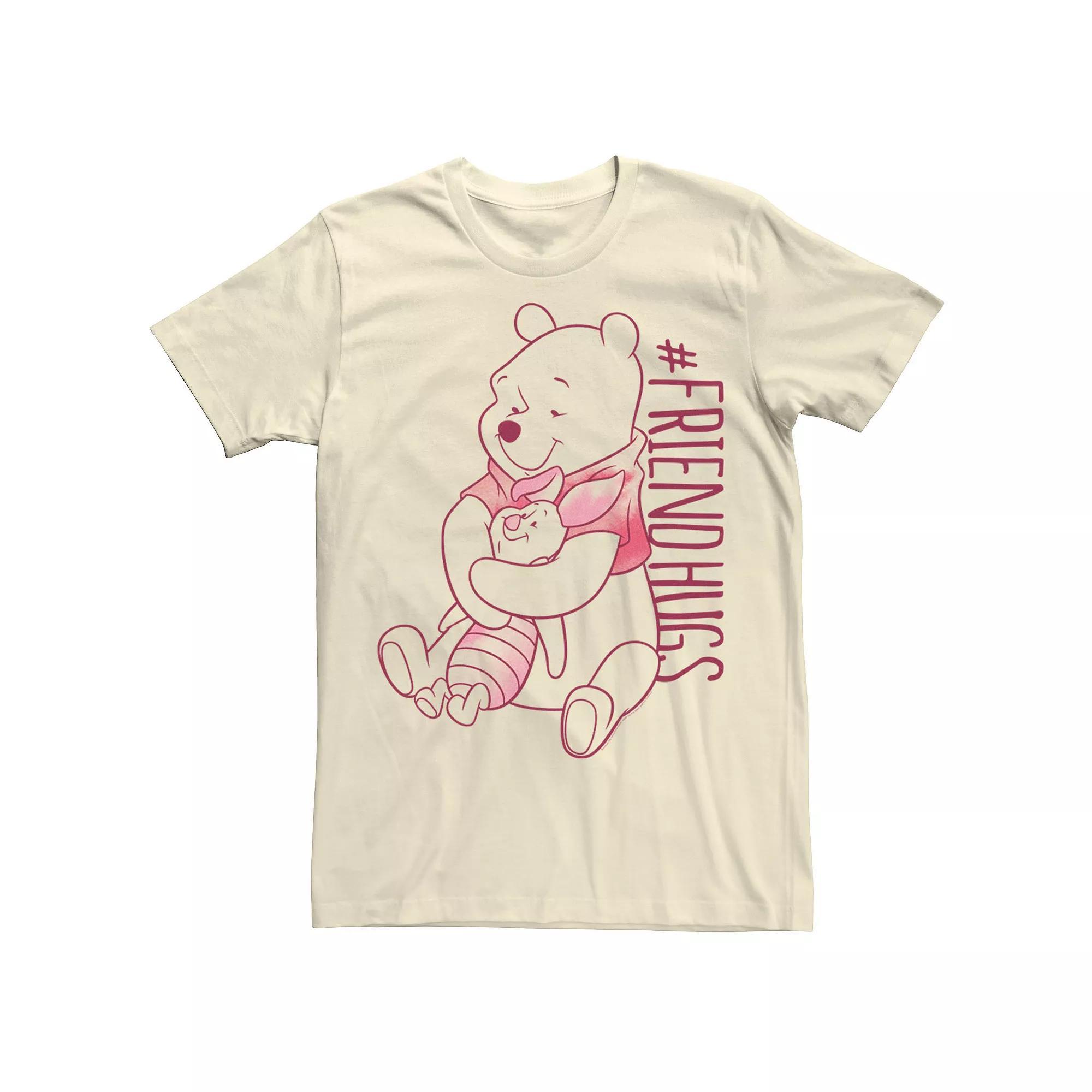 Disney's Winnie The Pooh Piglet Pooh Friend Hugs Men's Tee, Size: 3XL, Natural Product Image