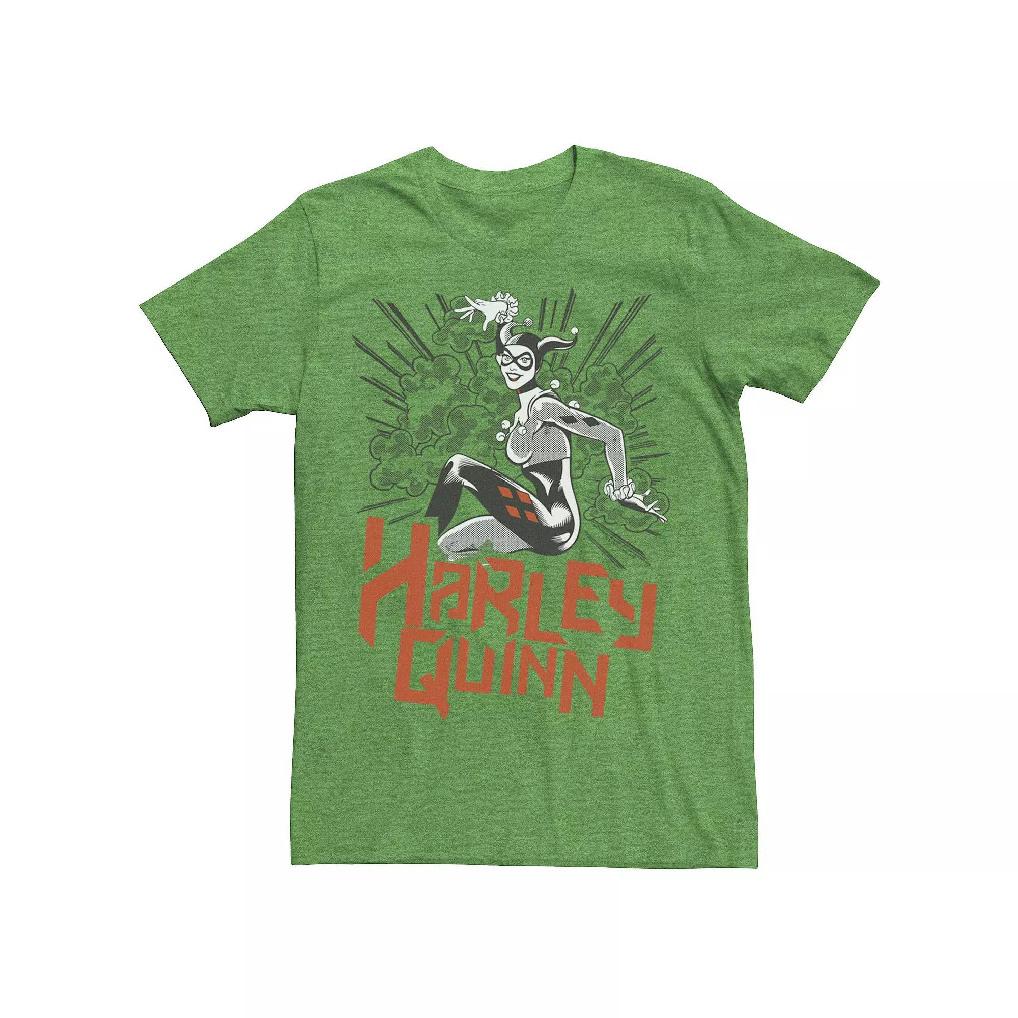 Men's DC Comics Harley Quinn Action Pose Tee, Size: Large, Kelly Grey Product Image