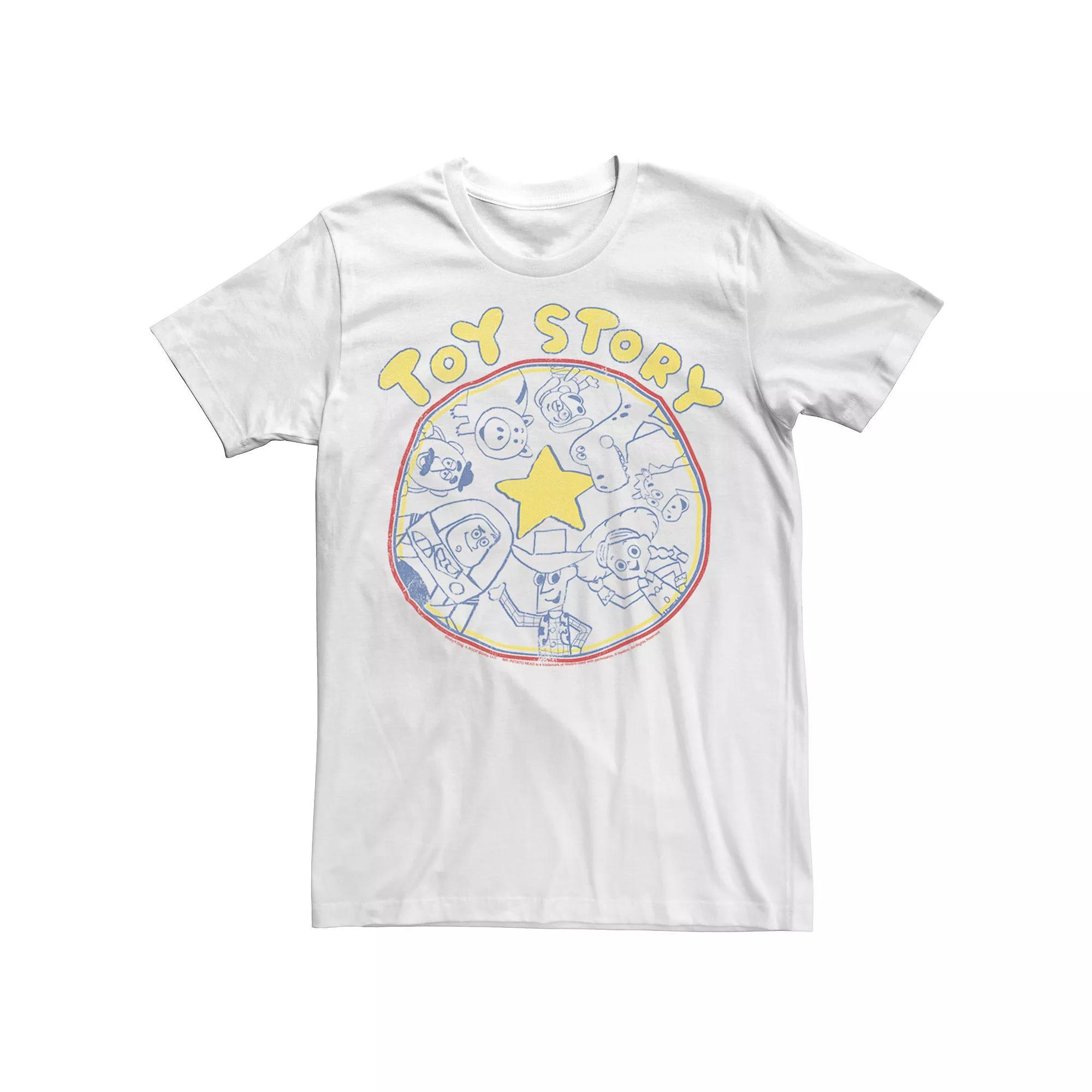 Disney / Pixar's Toy Story Woody & Buzz Lightyear Men's Friends Circle Tee, Size: XXL, White Product Image