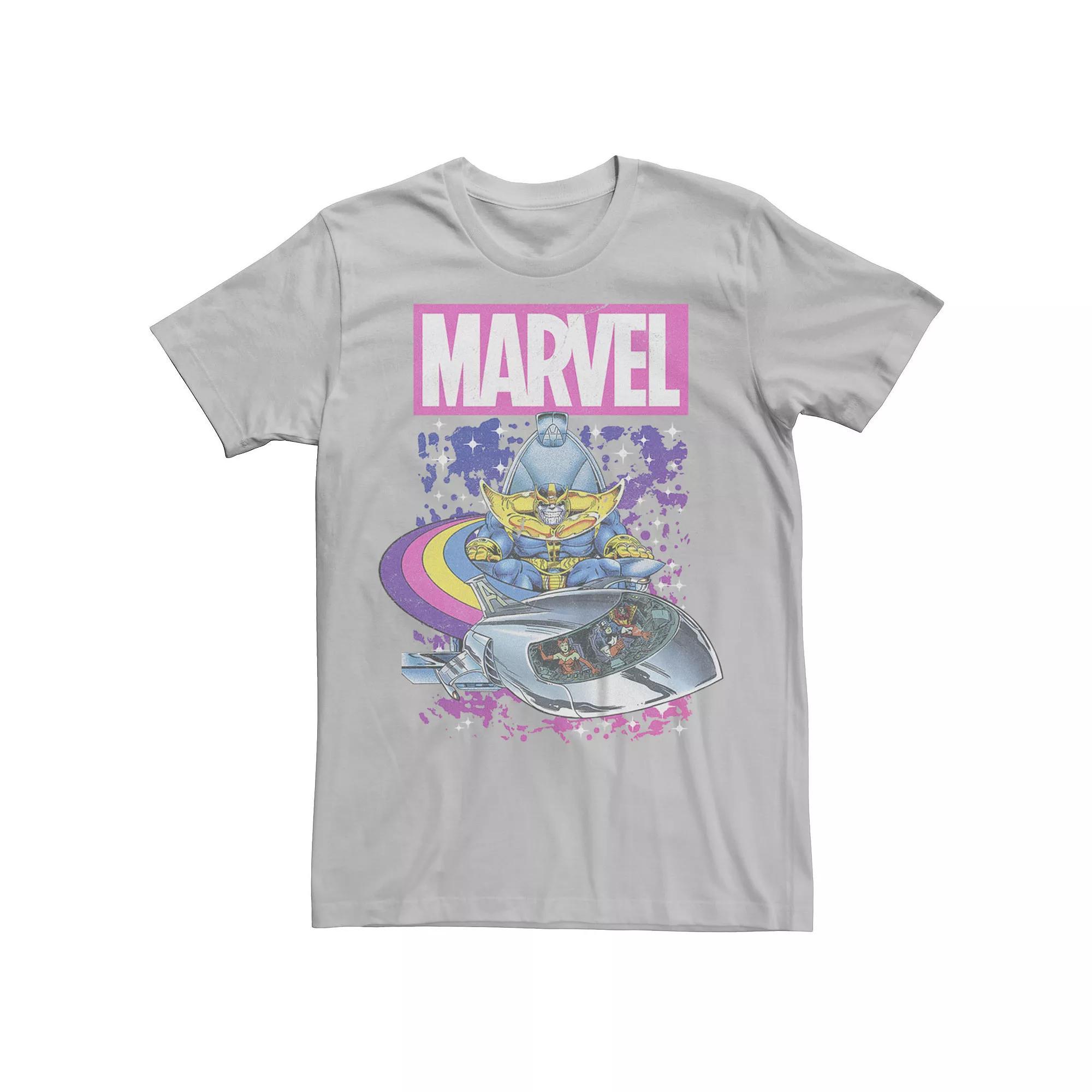 Men's Avengers Thanos Throne Graphic Tee, Size: Large, Silver Product Image