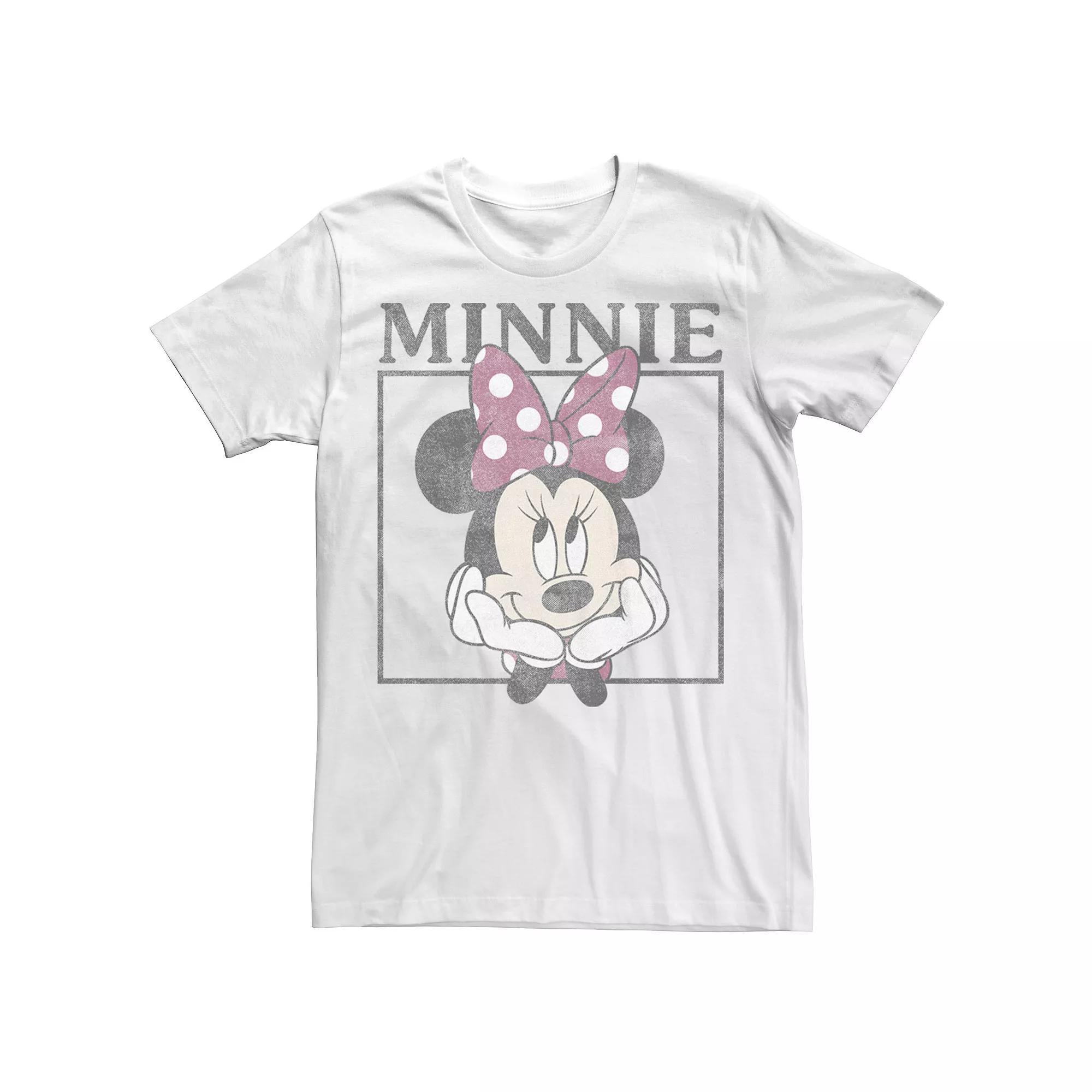 Disney's Minnie Mouse Men's Distressed Framed Portrait Tee, Boy's, Size: XXL, White Product Image