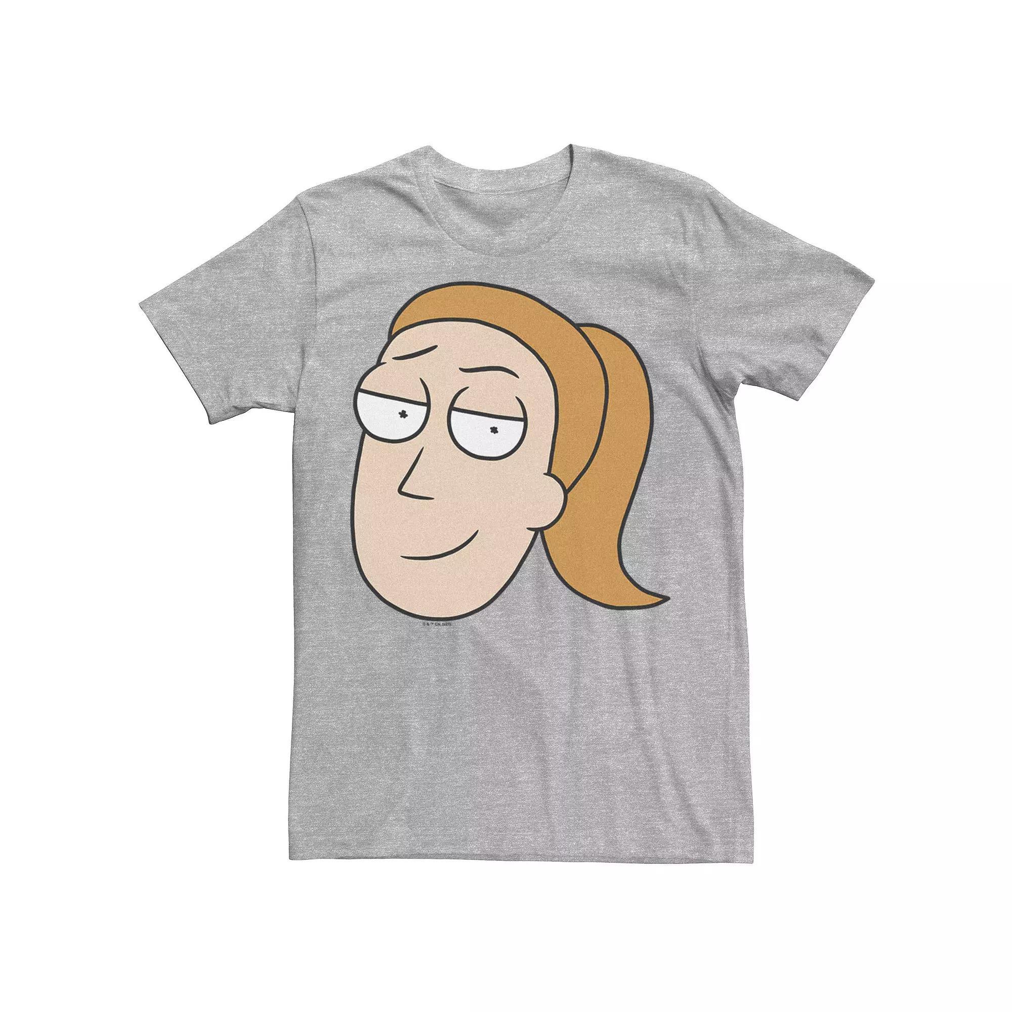 Men's Rick & Morty Summer Big Head Portrait Tee, Size: Small, Athletic Grey Product Image