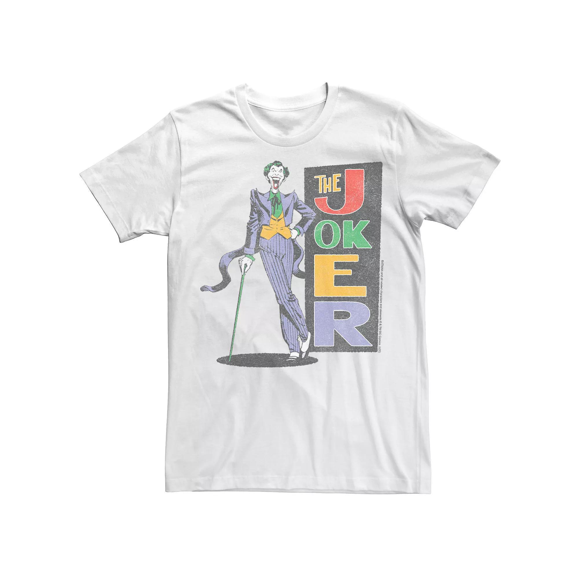 Men's Batman The Joker Vintage Name Stack Tee, Size: Large, White Product Image