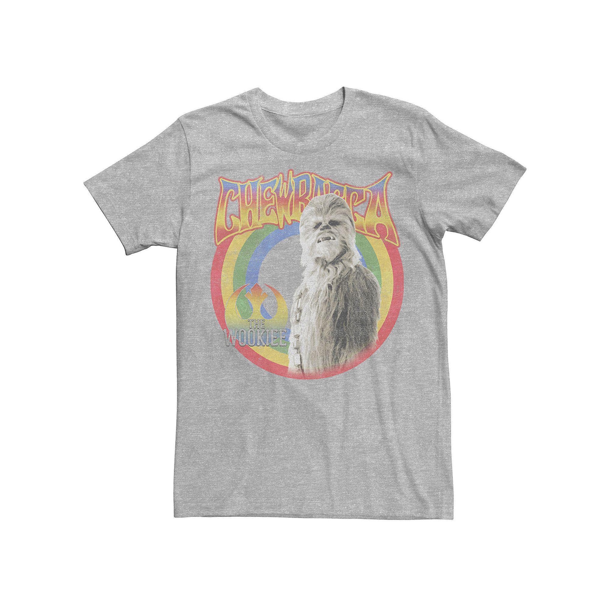 Men's Star Wars Retro Rainbow Chewbacca The Wookiee Tee, Size: XXL, Athletic Grey Product Image