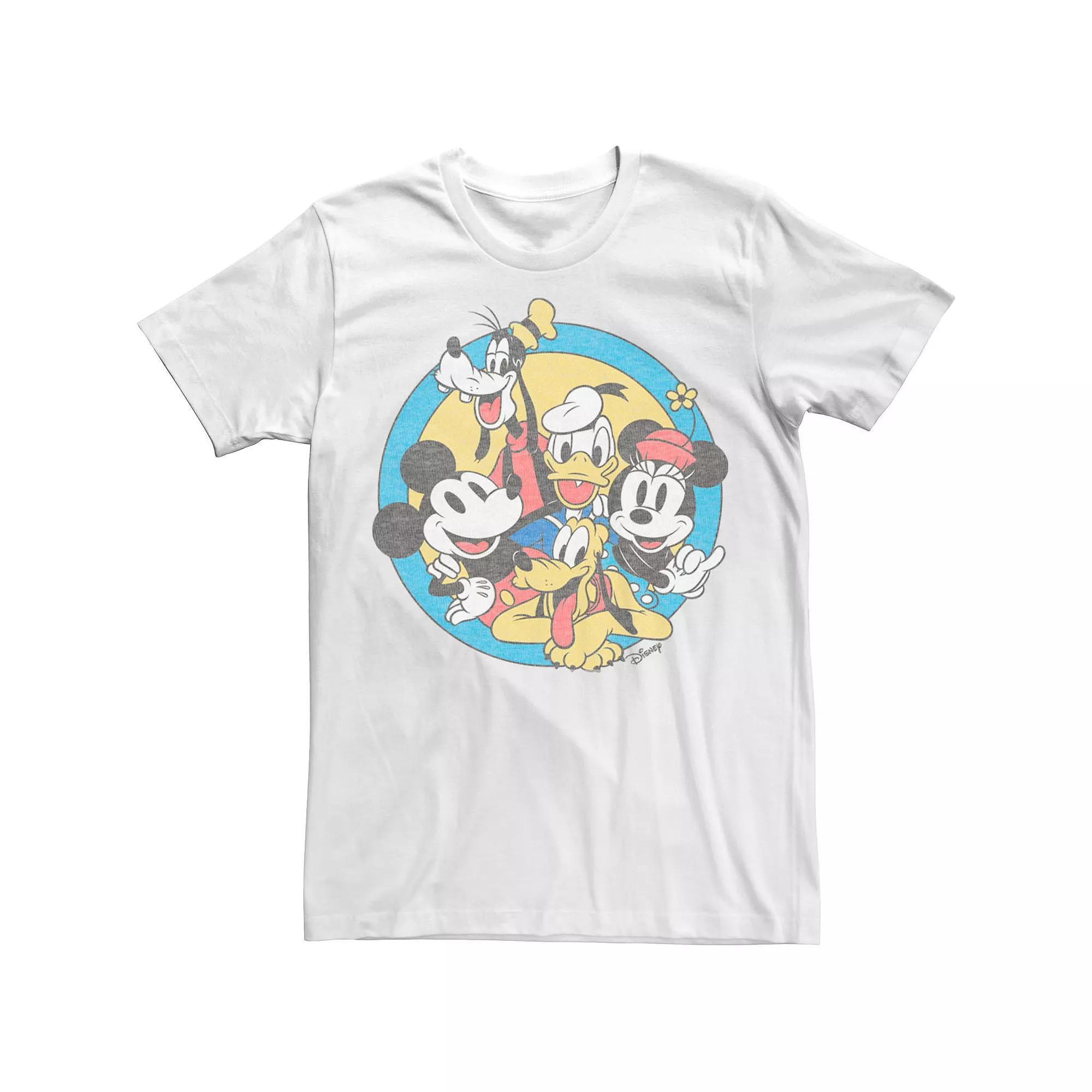 Disney's Mickey & Friends Retro Group Shot Men's Tee, Size: Medium, White Product Image
