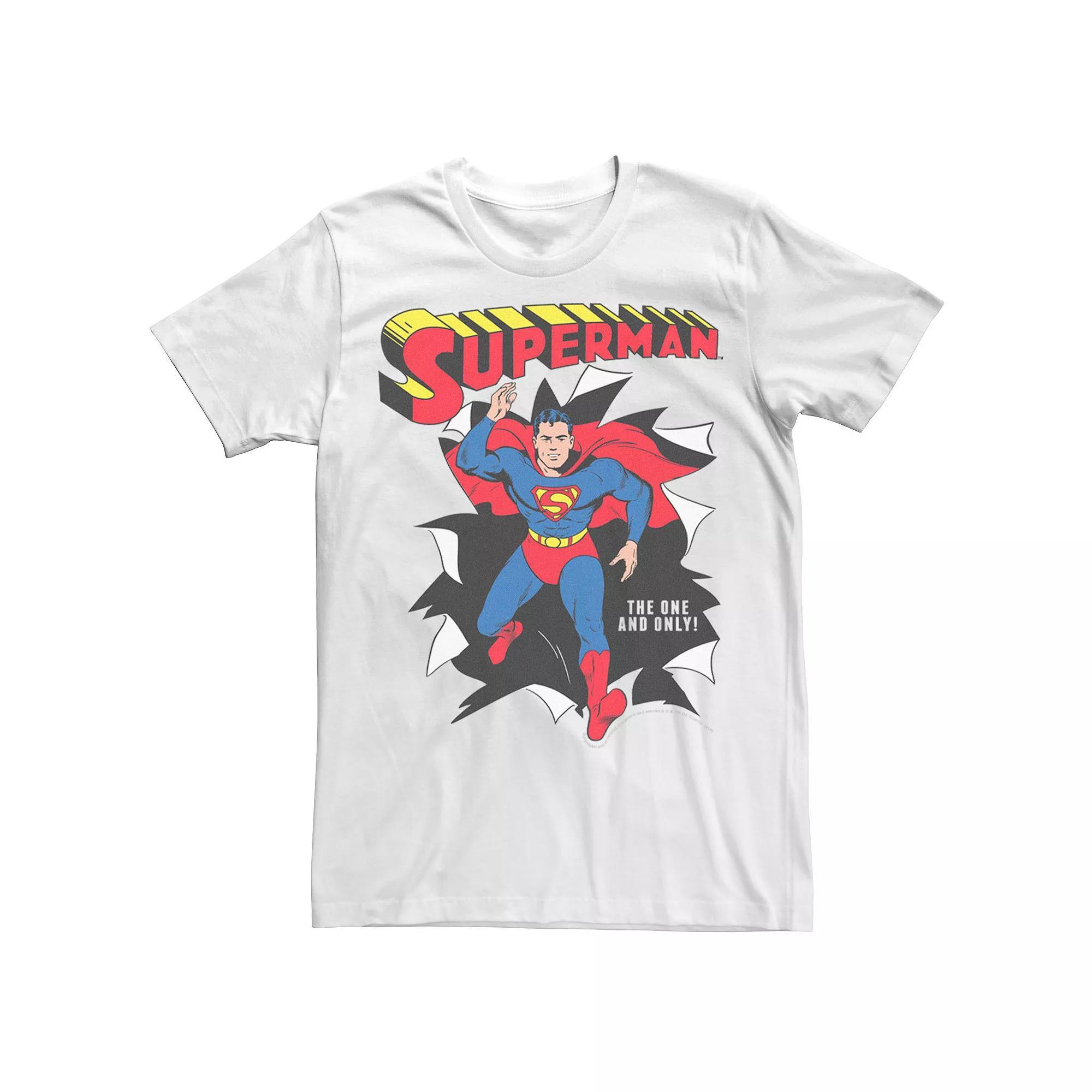 Men's DC Comics Superman The One And Only Vintage Portrait Graphic Tee, Size: XL, White Product Image
