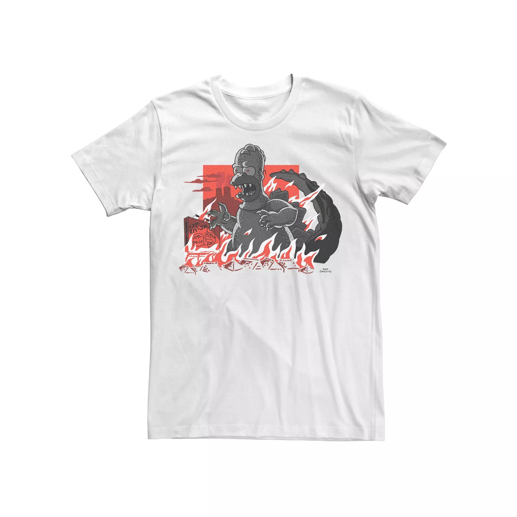 Big & Tall The Simpsons Homerzilla Terrorizing Halloween Graphic Tee, Men's, Size: XL Tall, White Product Image