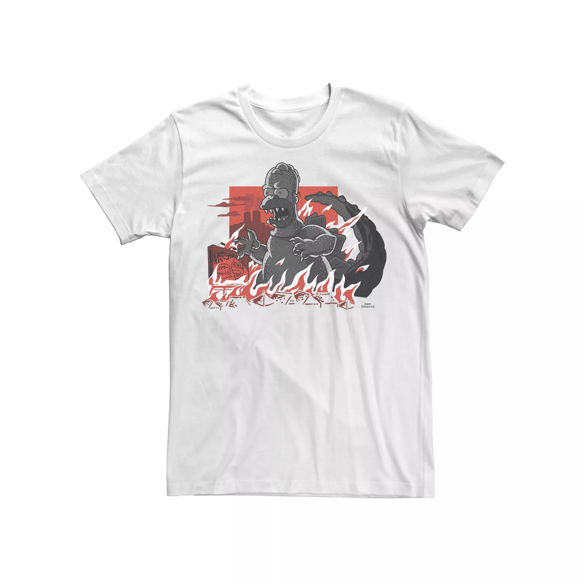 Big & Tall The Simpsons Homerzilla Terrorizing Halloween Graphic Tee, Men's, Size: XL Tall, White Product Image