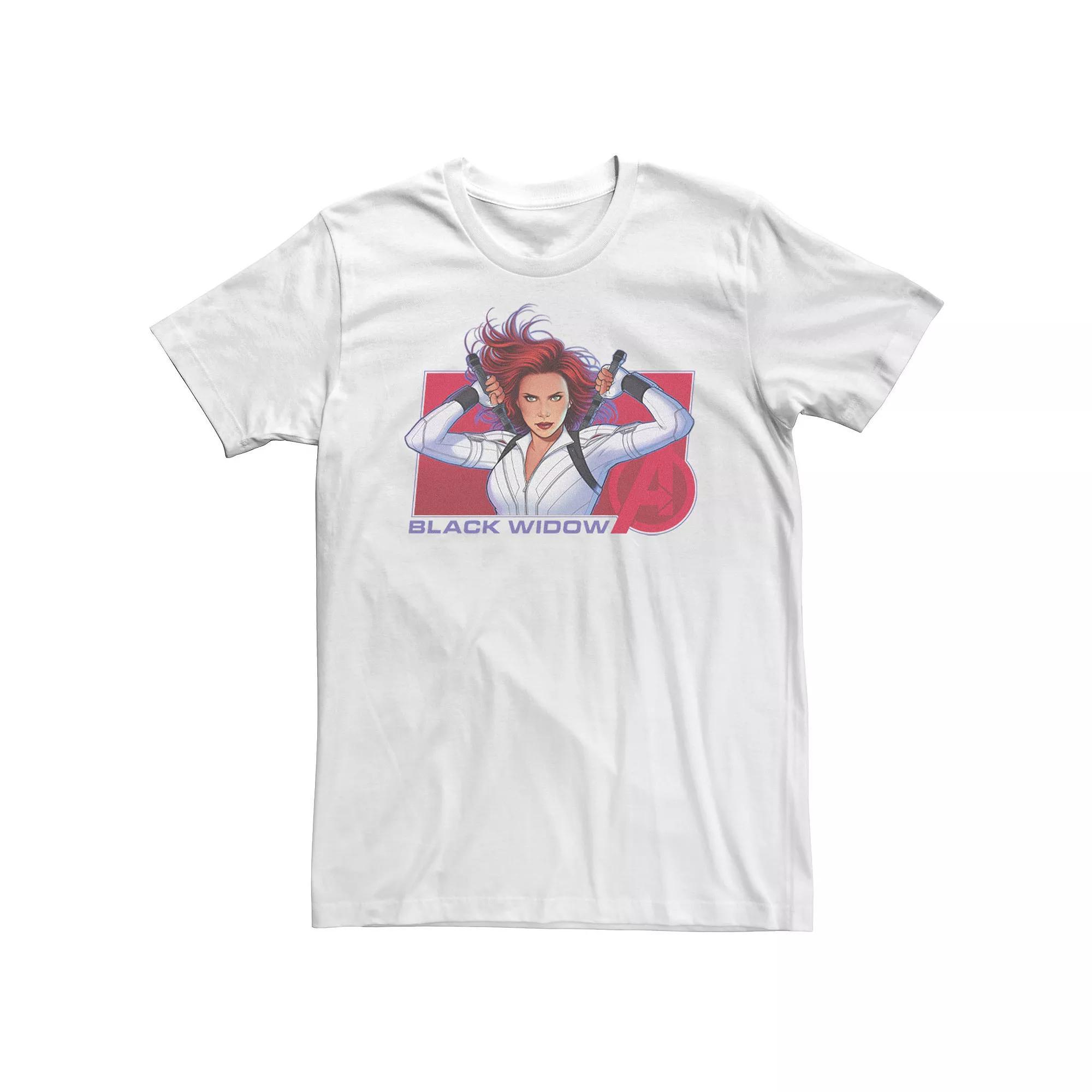 Big & Tall Marvel Black Widow Purple Hue Portrait Tee, Men's, Size: 3XL Tall, White Product Image