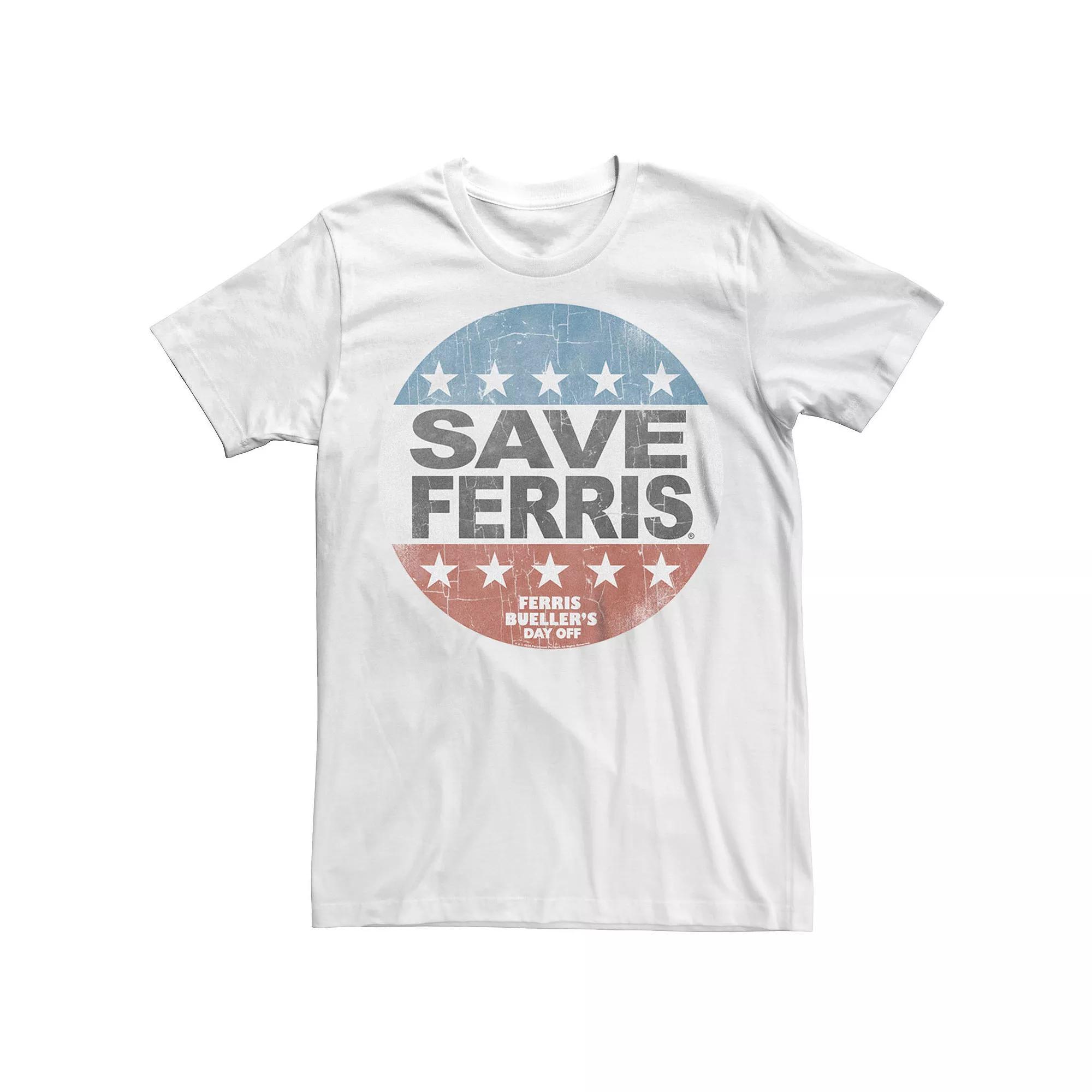 Men's Ferries Bueller Save Ferris Graphic Tee, Size: XL, White Product Image