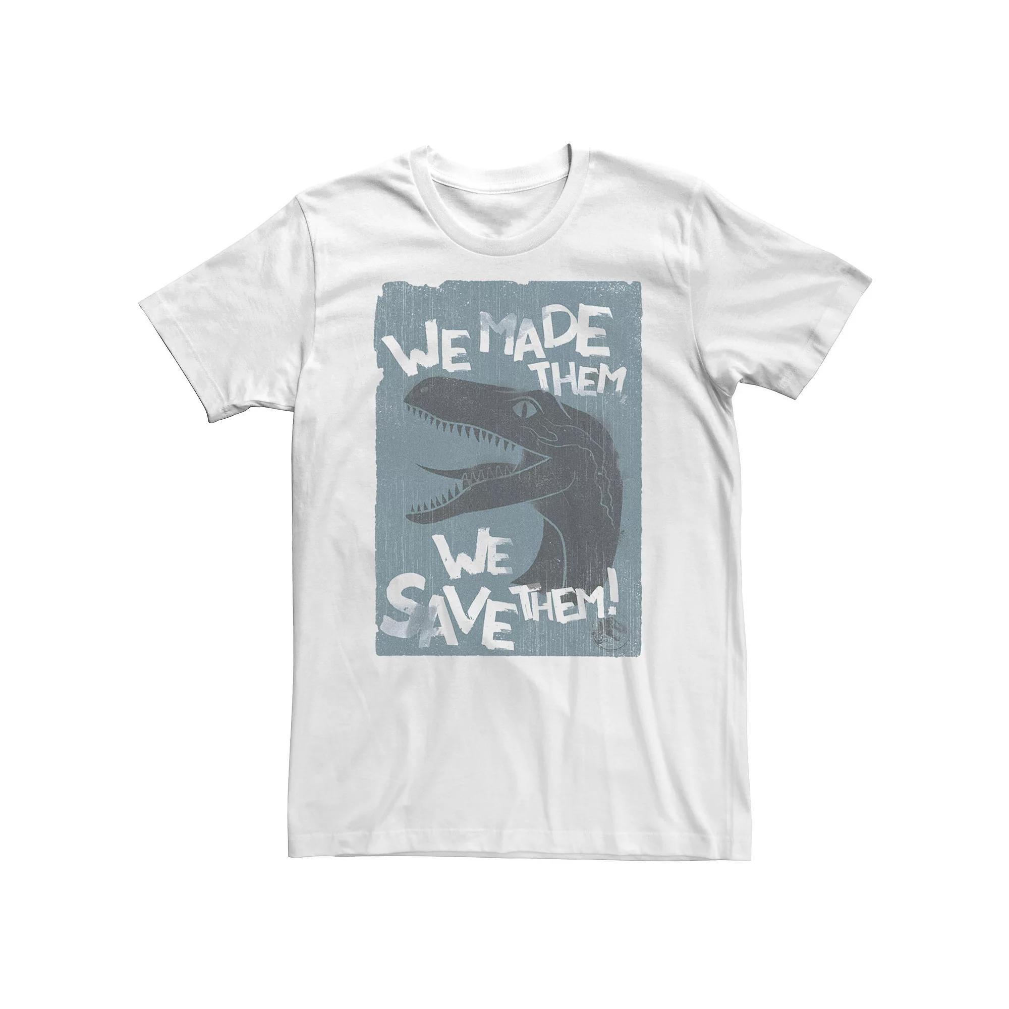 Big & Tall Jurassic World Two We Made Them We Save Them Tee, Men's, Size: 4XL Tall, White Product Image