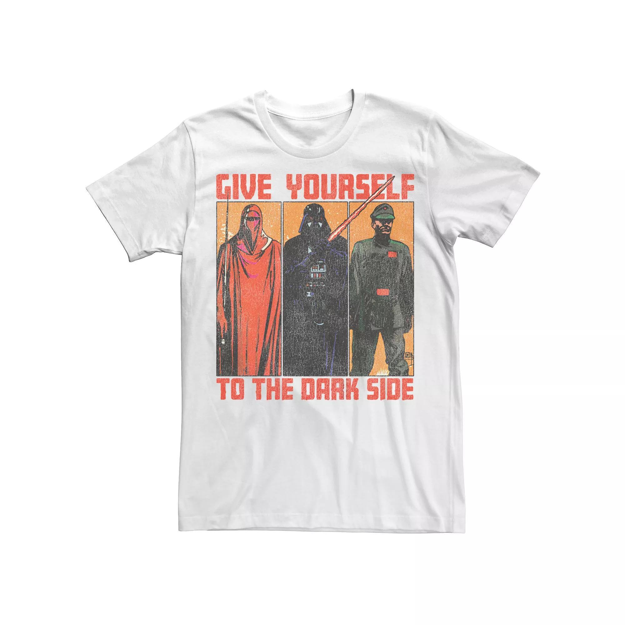 Men's Star Wars The Return Of The Jedi Give Yourself To The Dark Side Panel Tee, Size: XL, White Product Image