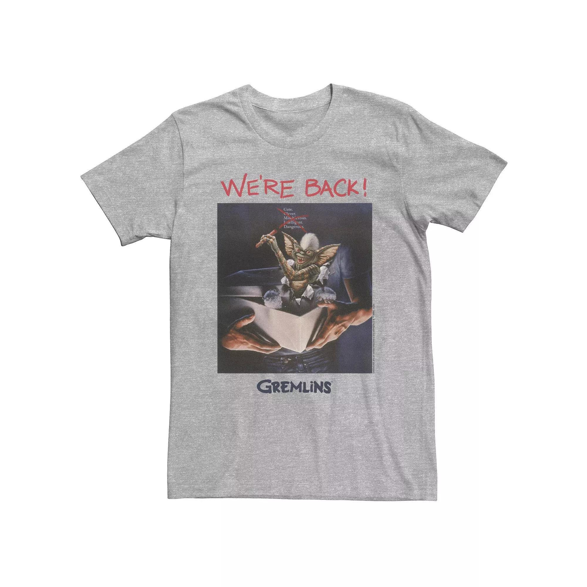 Big & Tall Gremlins We're Back Poster Tee, Men's, Size: 3XL, Athletic Grey Product Image