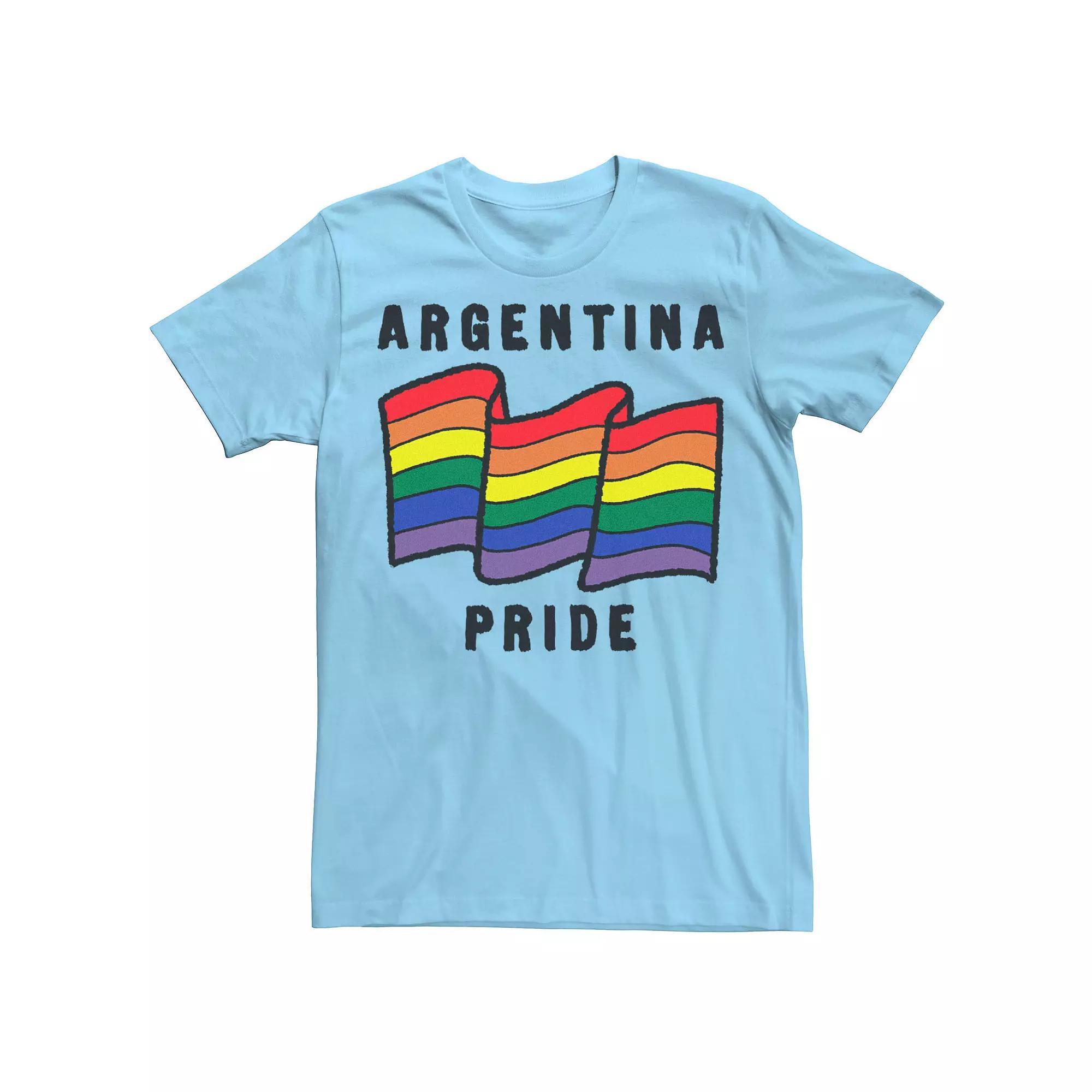 Men's Gonzales Argentina Pride Sketched Flag Tee, Size: 3XL, Light Blue Product Image
