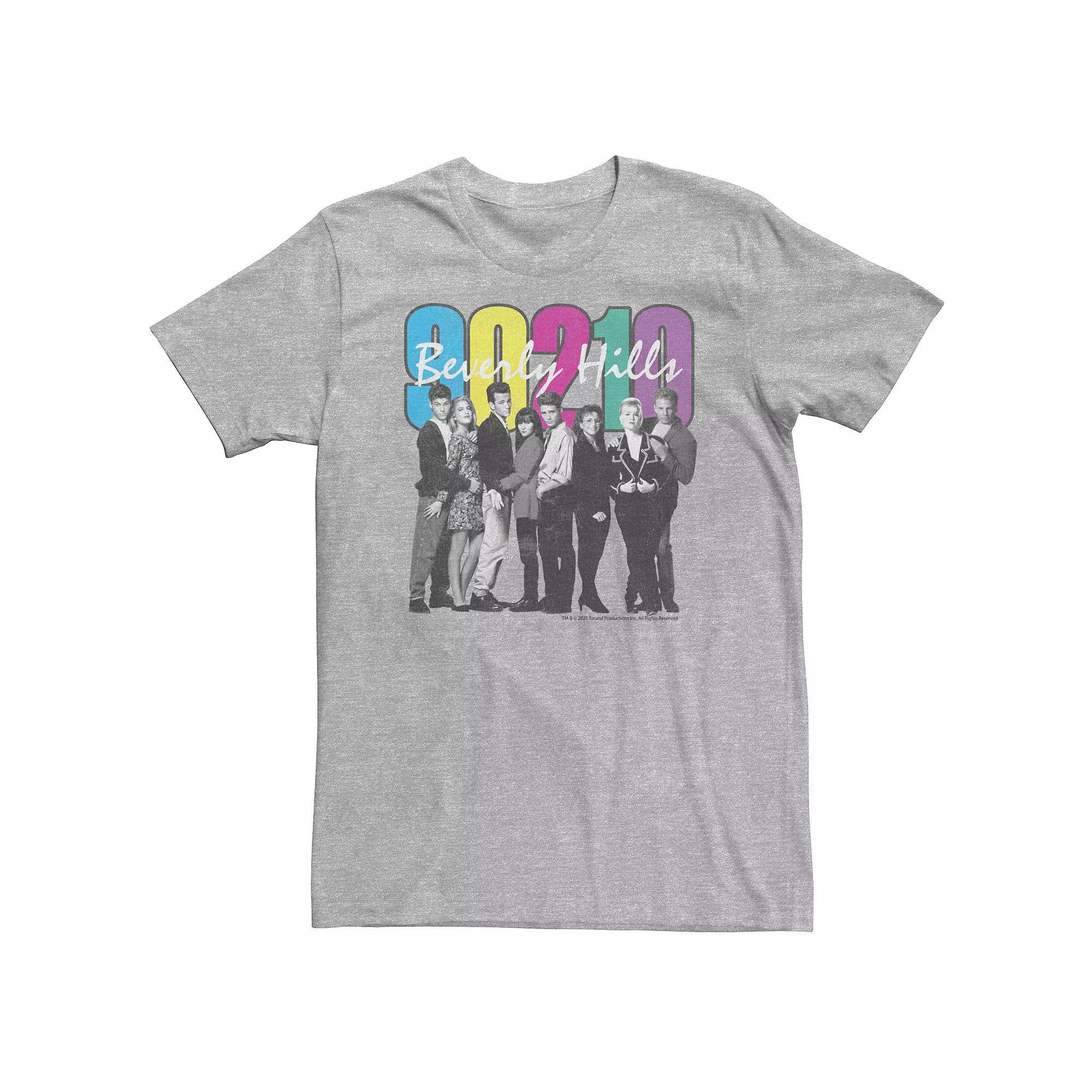 Big & Tall Beverly Hills 90210 Group Shot Number Color Fill Tee, Men's, Size: 3XL, Athletic Grey Product Image