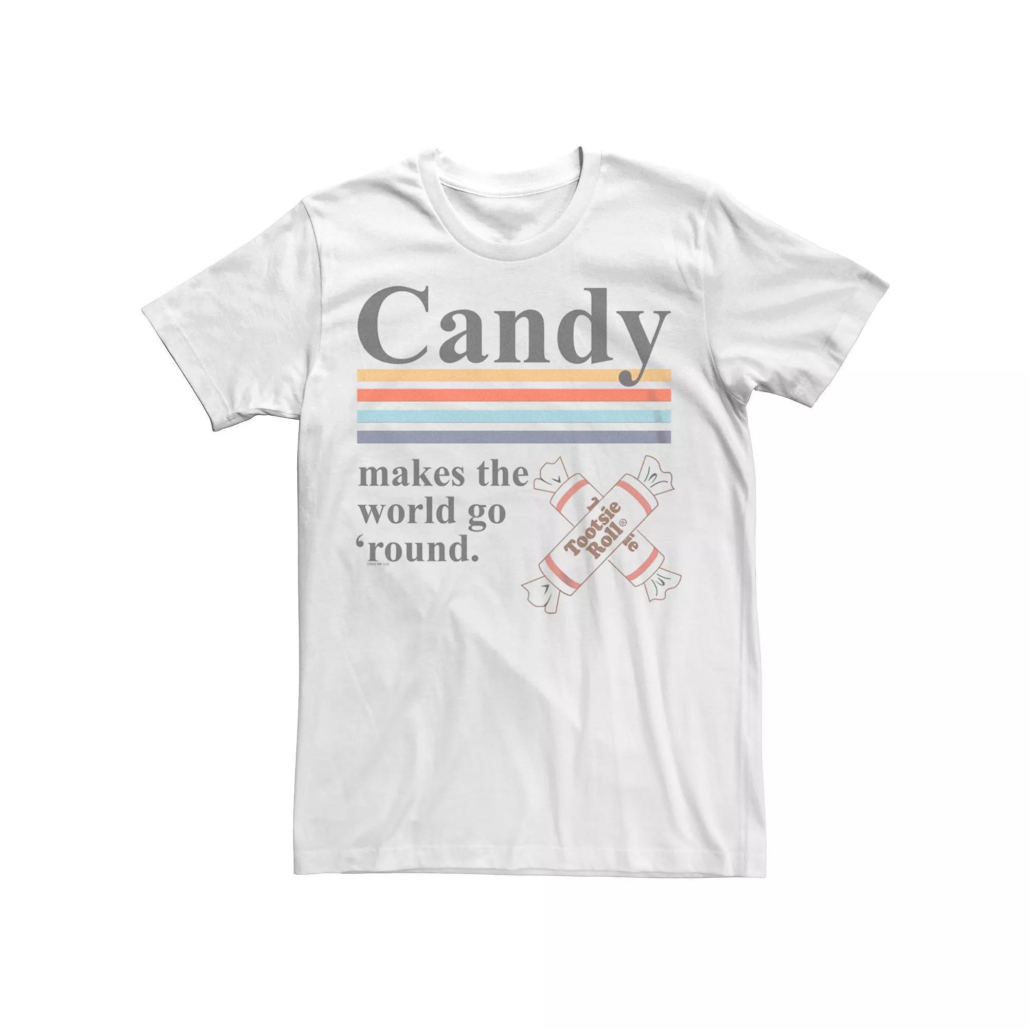 Men's Tootsie Roll Candy Makes World Go Round Tee, Size: Small, White Product Image