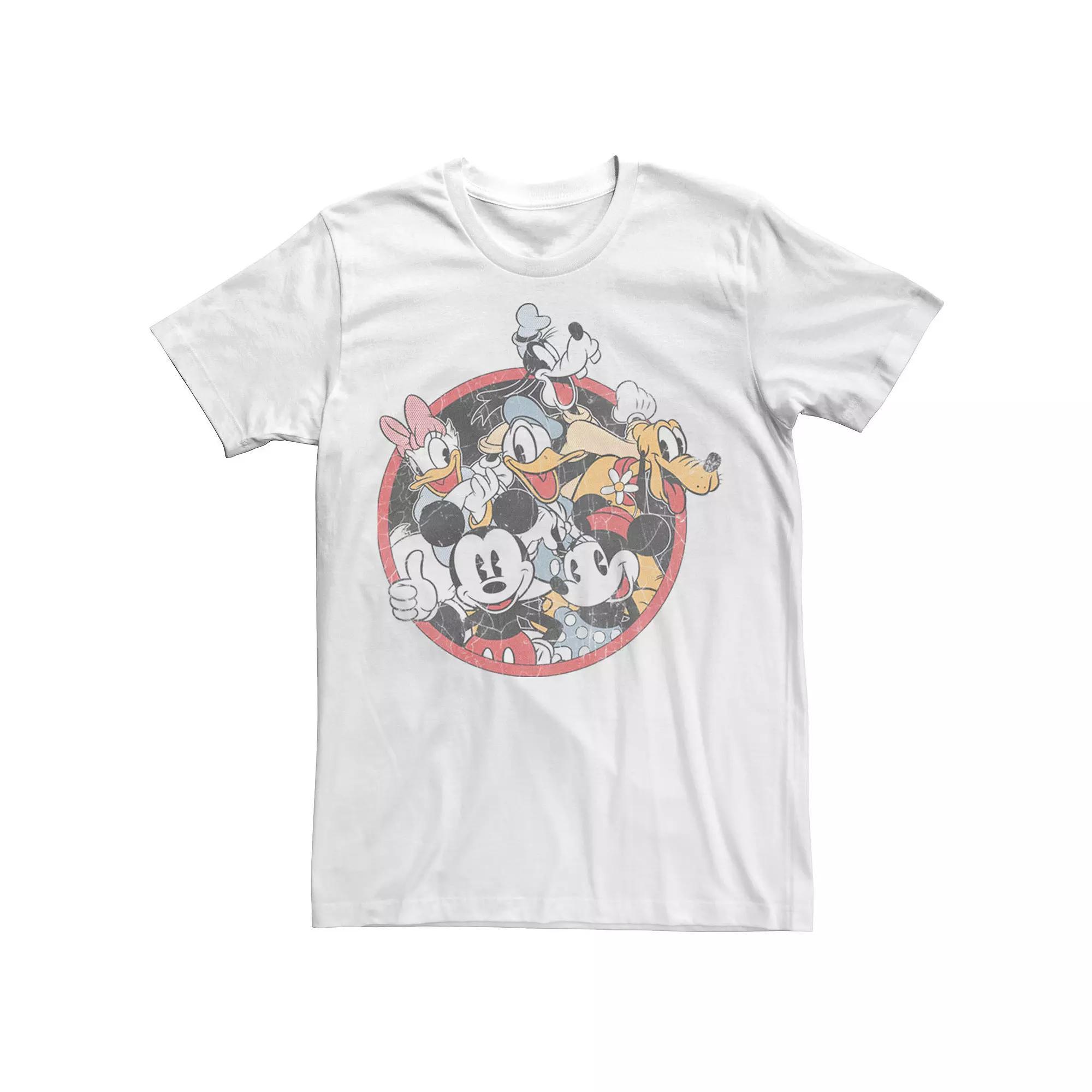 Disney's Mickey & Friends Classic Group Shot Men's Tee, Size: Large, White Product Image