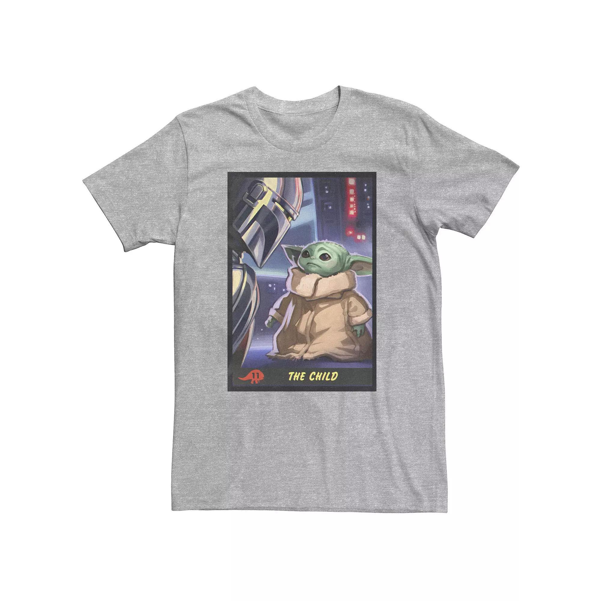 Big & Tall Star Wars: The Mandalorian The Child Trading Card Tee, Men's, Size: Large Tall, Athletic Grey Product Image