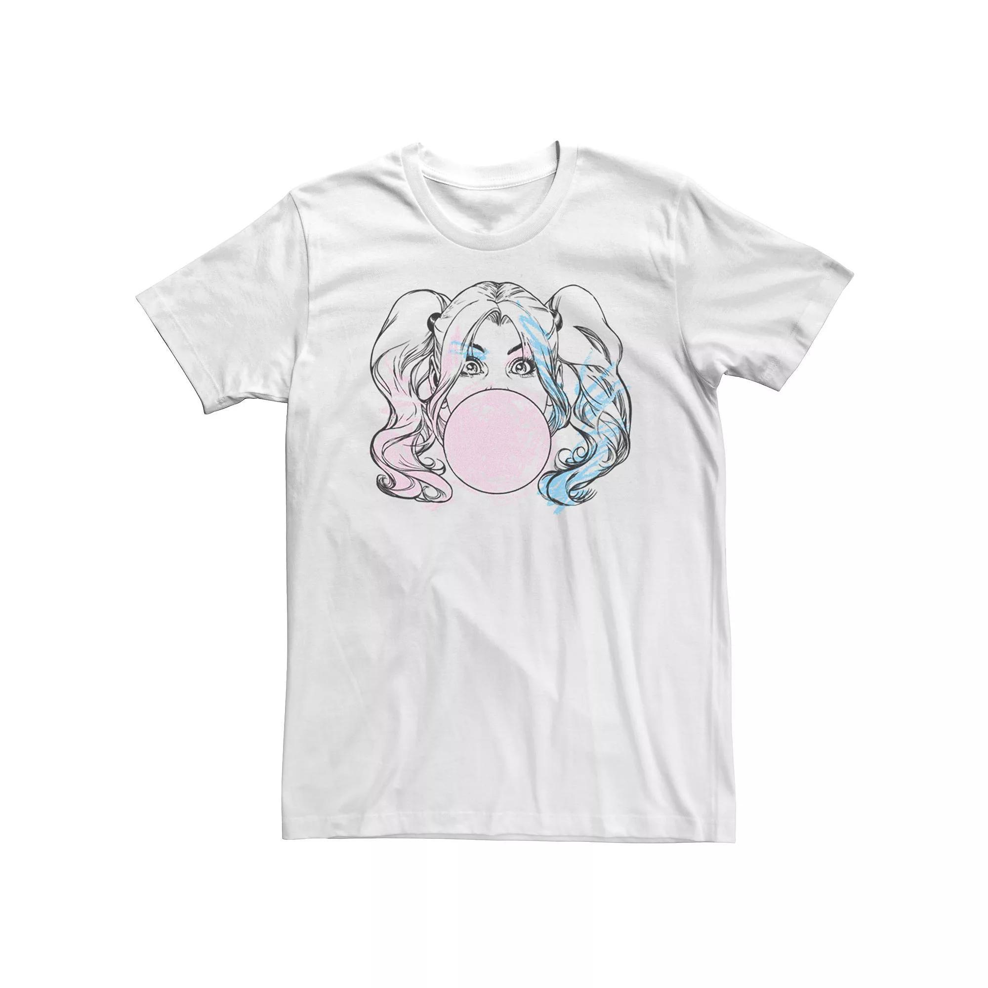 Men's DC Comics Batman Harley Quinn Crayon Outline Tee, Size: XXL-30, White Product Image