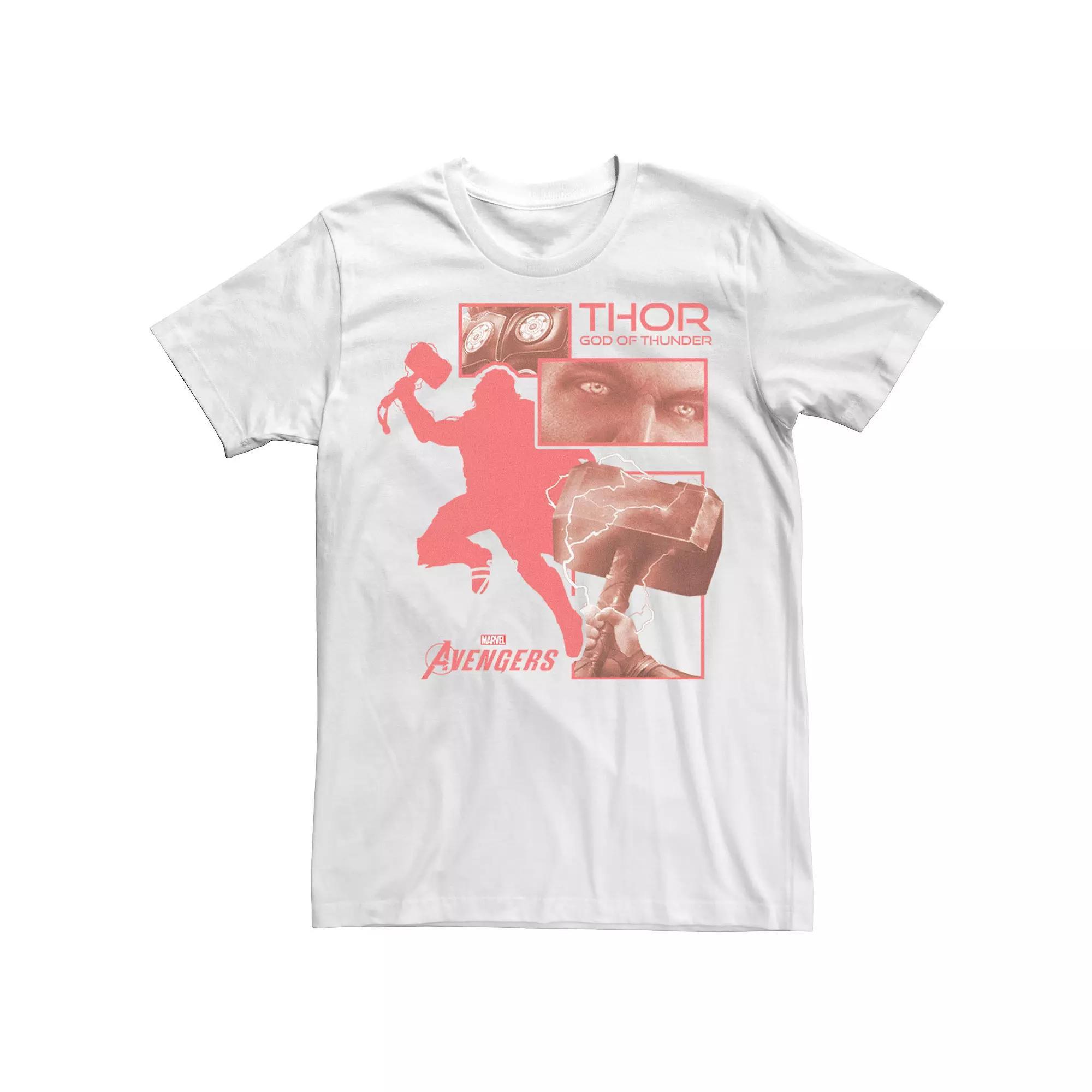 Men's Marvel Avengers Game Thor God Of Thunder Panels Tee, Size: 3XL, White Product Image