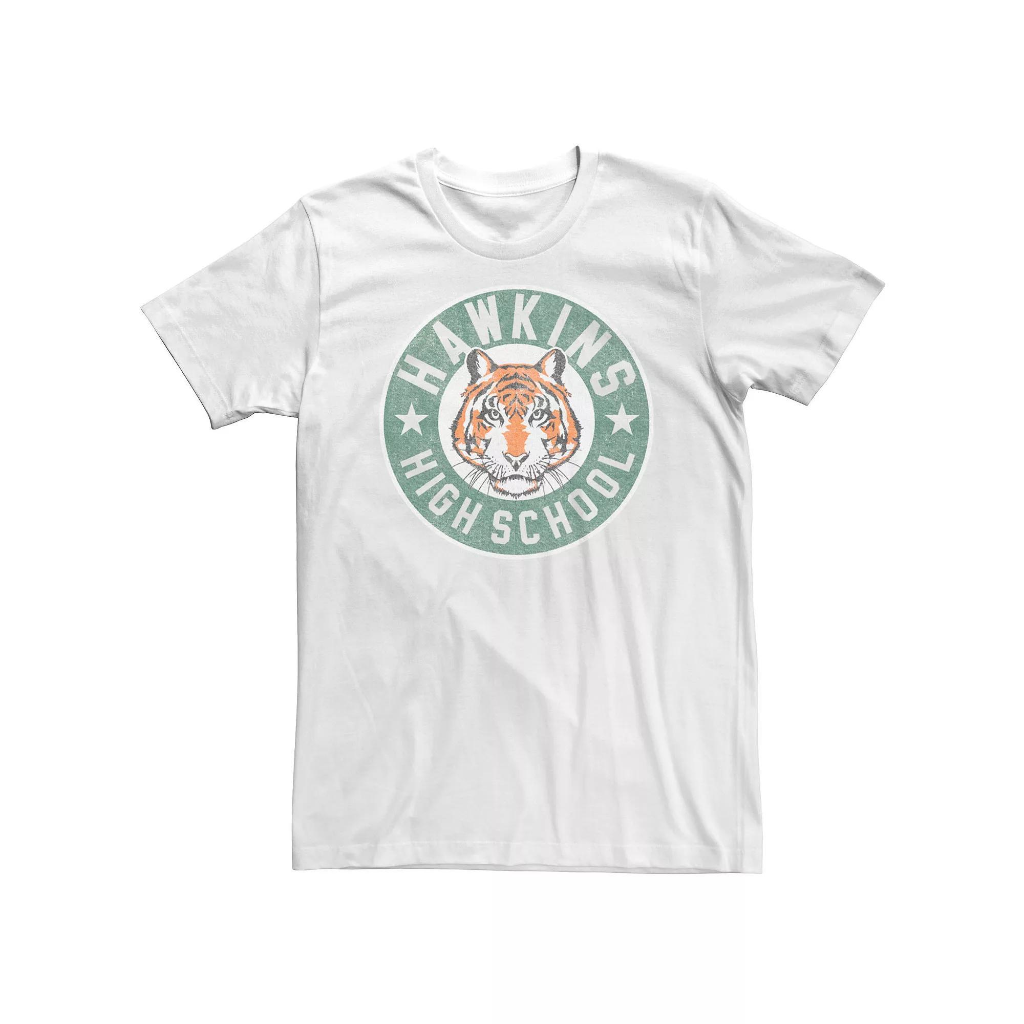 Big & Tall Netflix Stranger Things Hawkins High School Logo Tee, Men's, Size: 4XL Tall, White Product Image