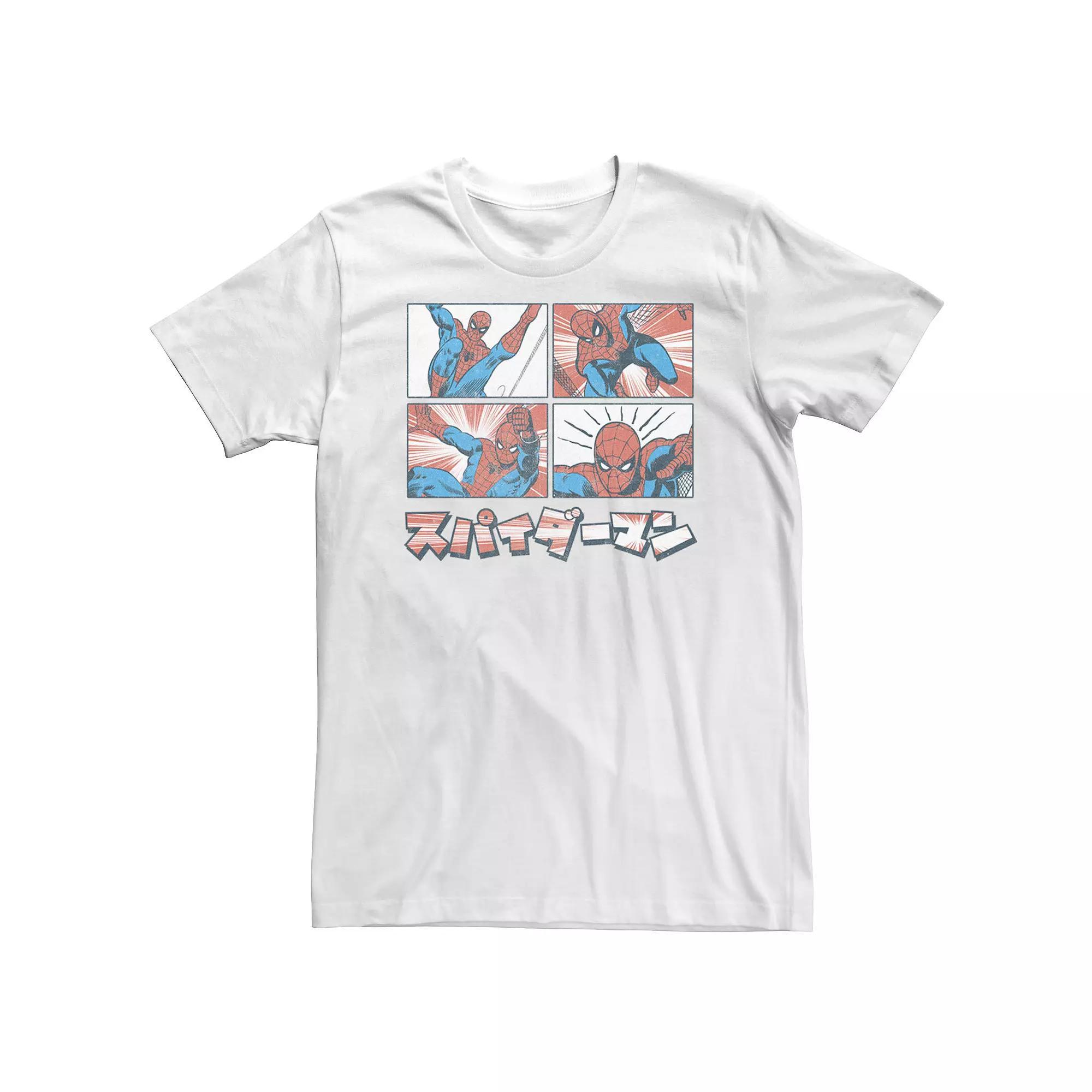 Big & Tall Marvel Spider-Man Kanji Comic Illustration Tee, Men's, Size: XL Tall, White Product Image
